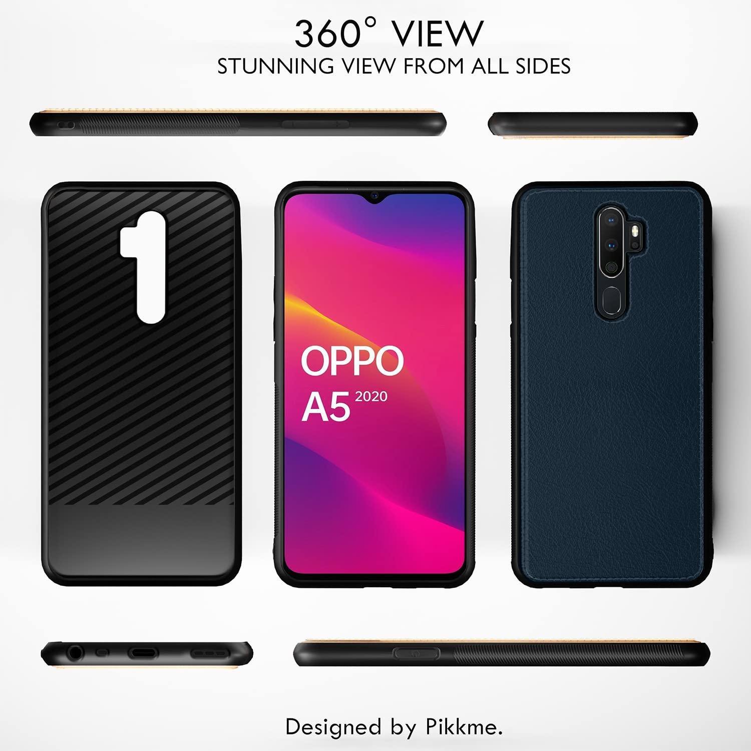 Pikkme Oppo A5 2020 / A9 2020 Leatherback Back Case | Blue