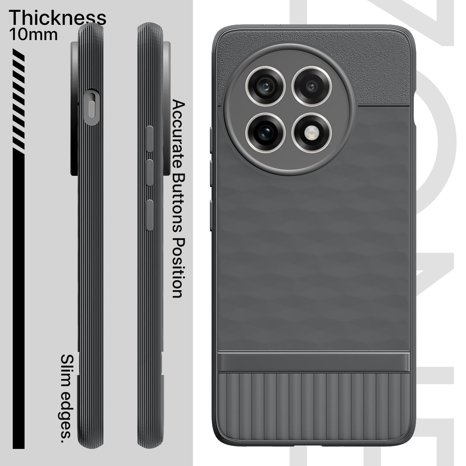 Pikkme OnePlus 13R 5G Gencase Back Cover (Grey)