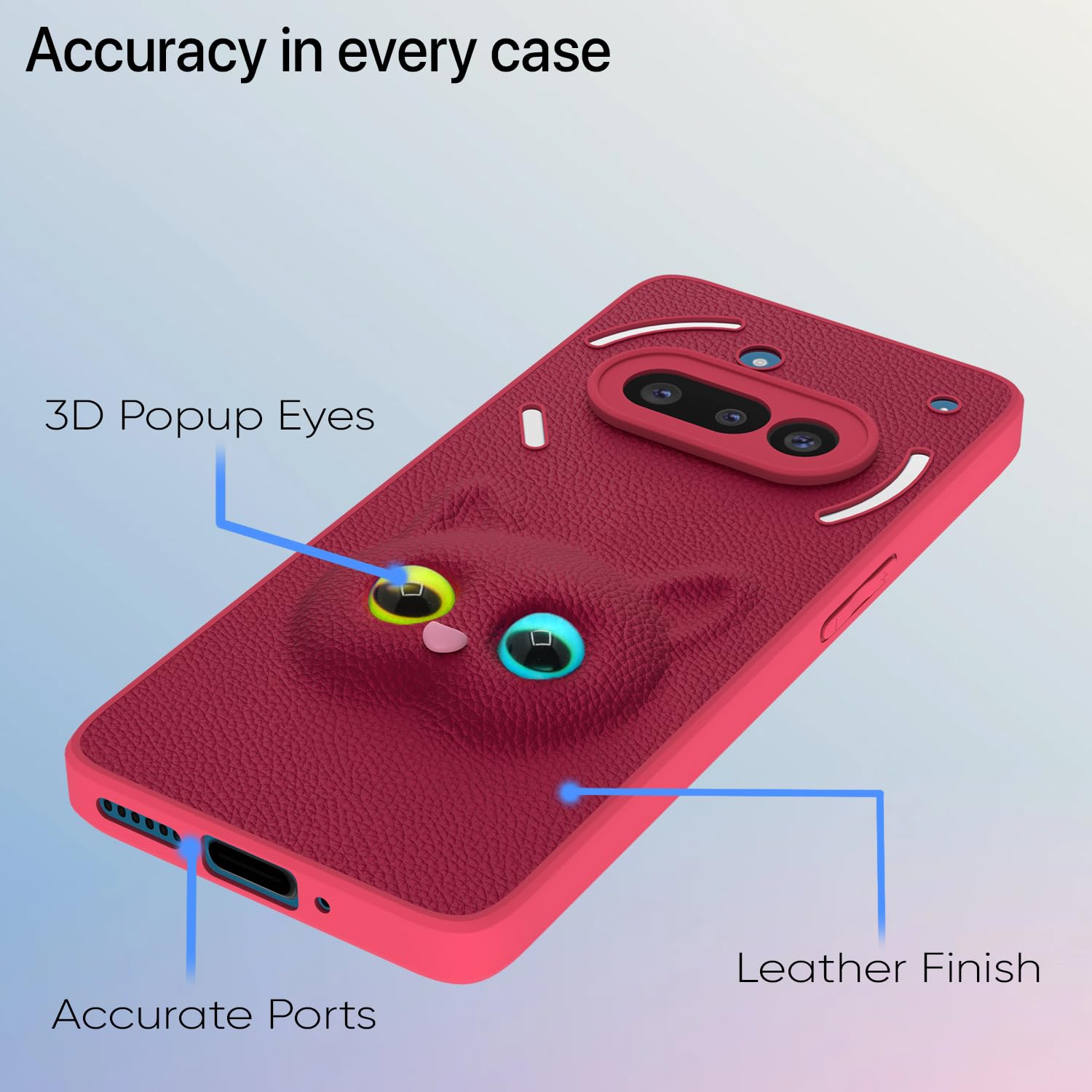 Pikkme Nothing Phone 3a 5G Kitty Back Cover (Pink)