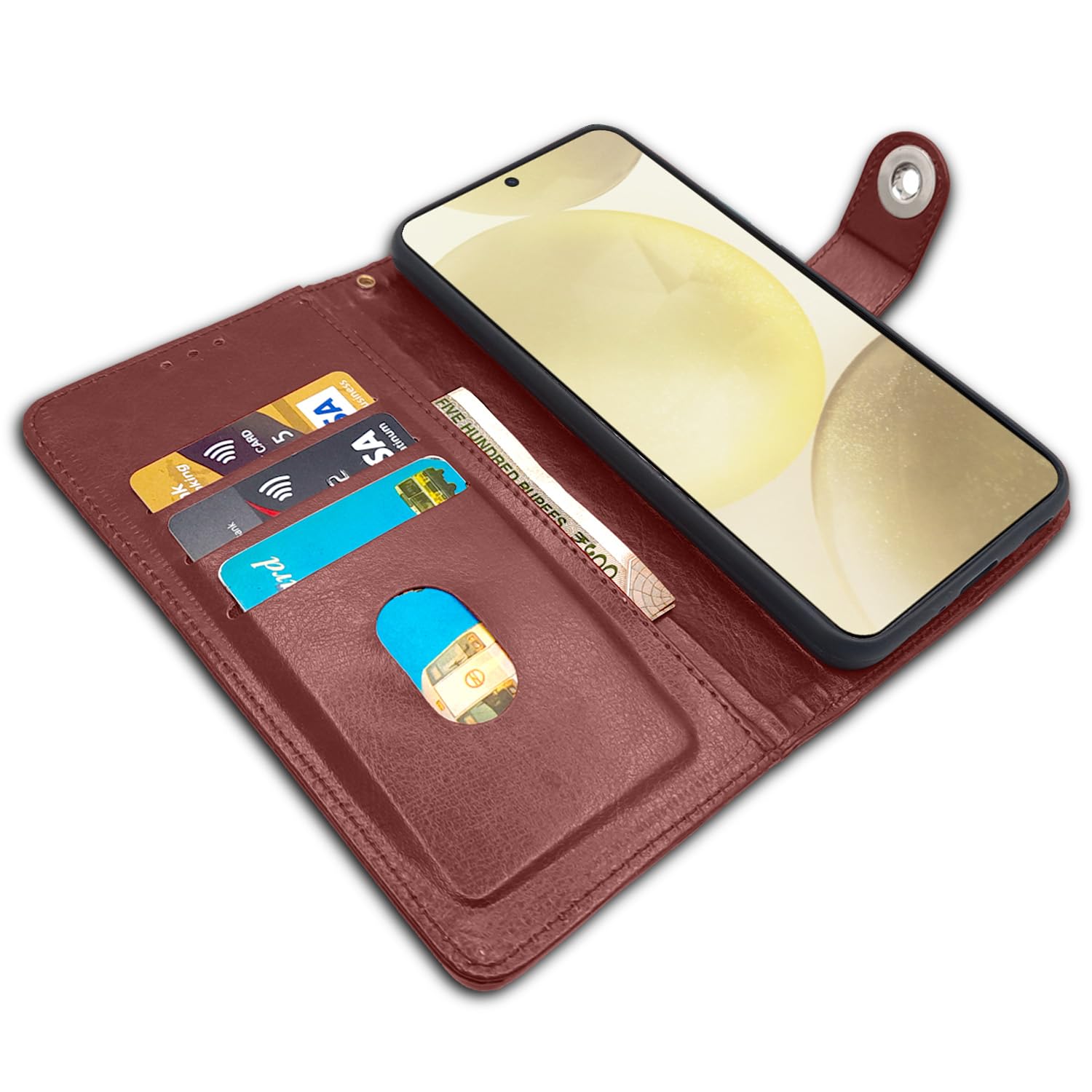 Brown mobile flip cover for Samsung S24 5G – Pikkme – photo 3