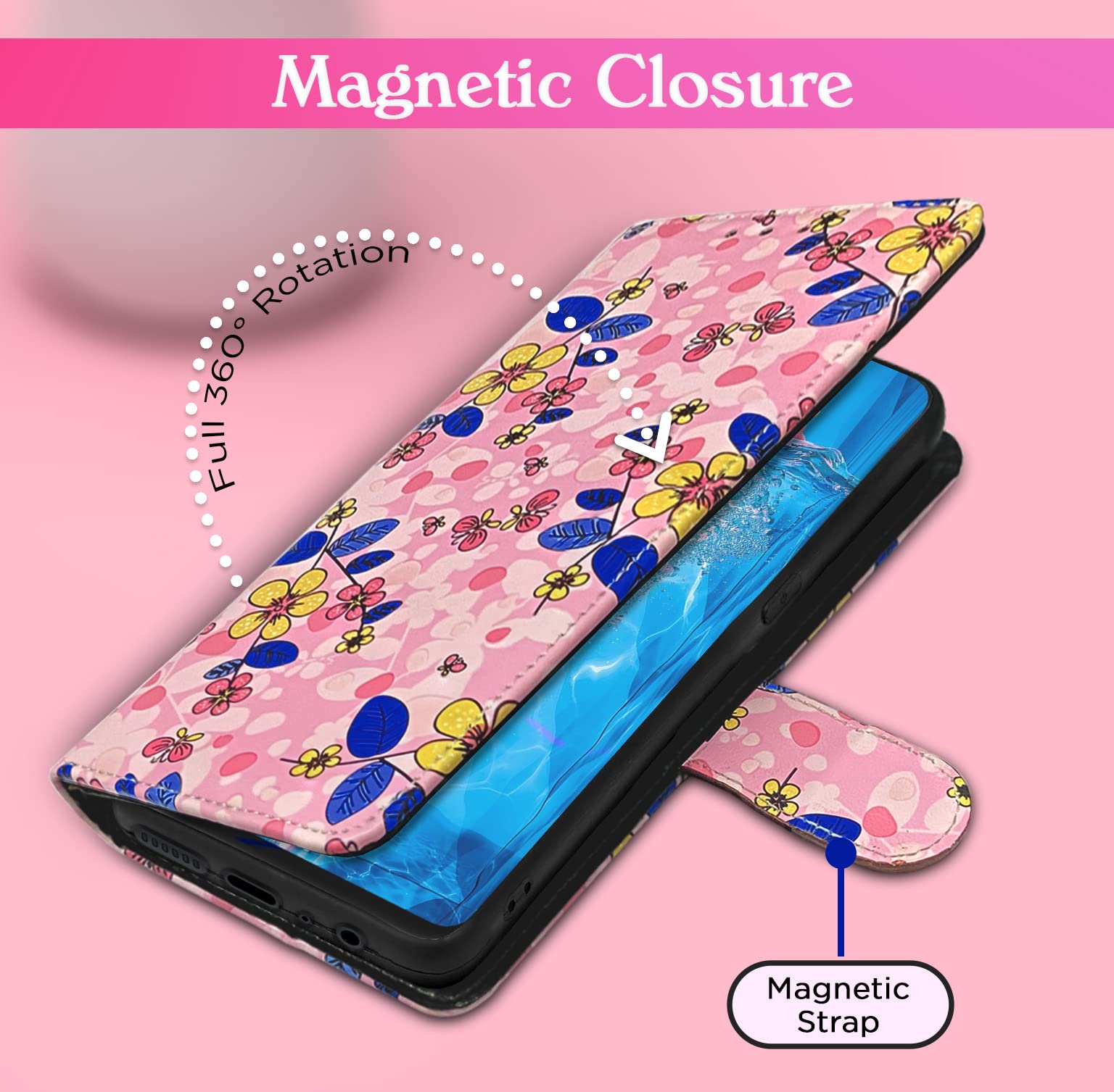 Oppo F9/F9 Pro, Realme 2/2 Pro/U1 flip cover in pink flower by Pikkme – photo 3