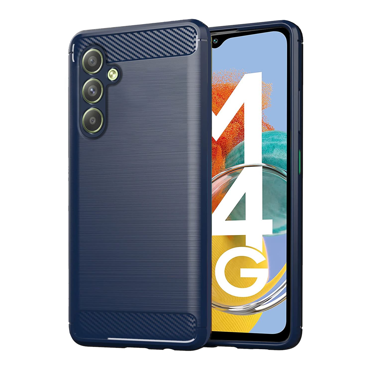 Samsung Galaxy M14 5G Hybrid Carbon Fiber Back Cover - Blue