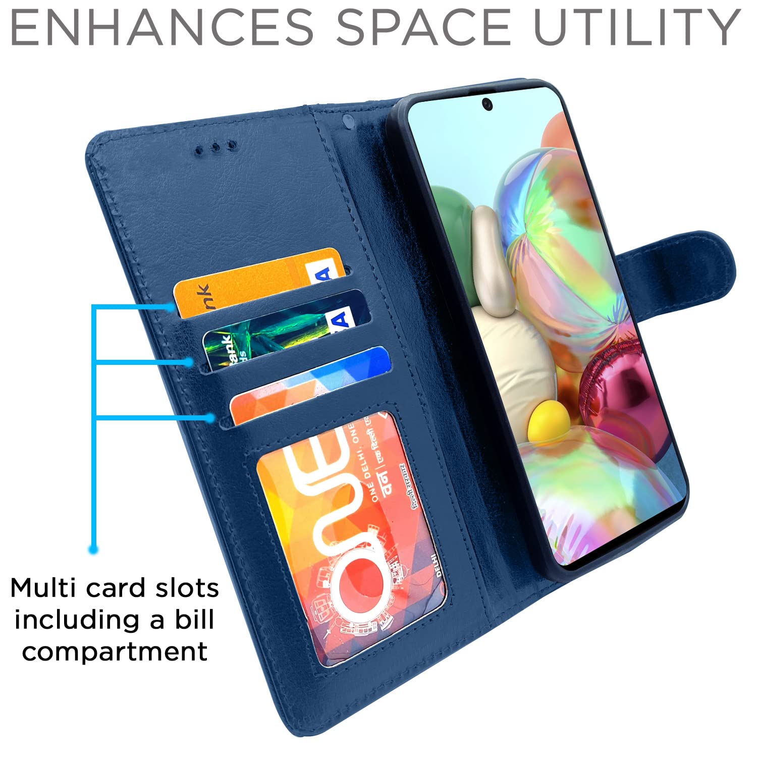 Pikkme Samsung Galaxy A71 Vintage Flip Cover (Blue)
