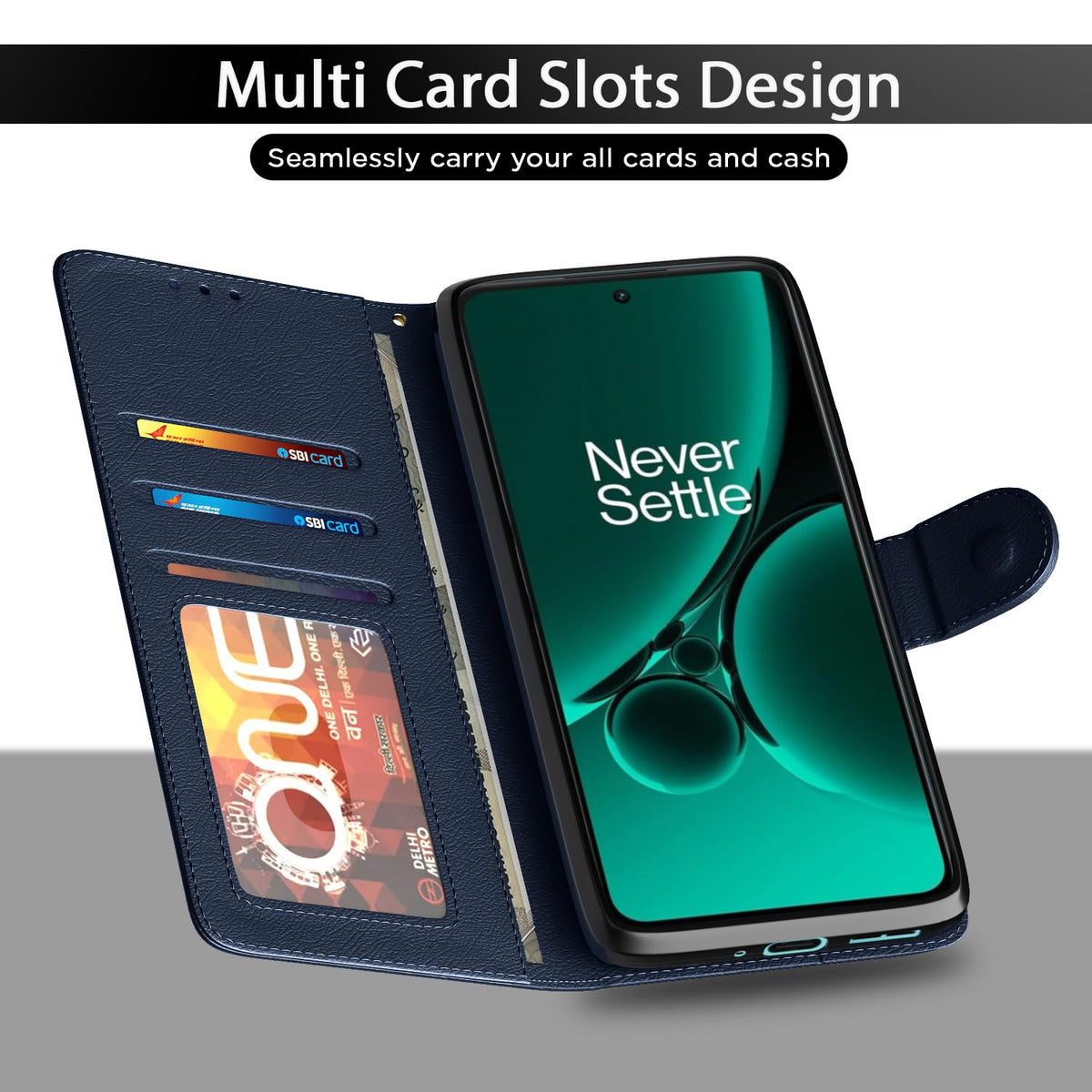 Blue wallet flip cover for OnePlus Nord CE 3 5G – Pikkme – photo 5
