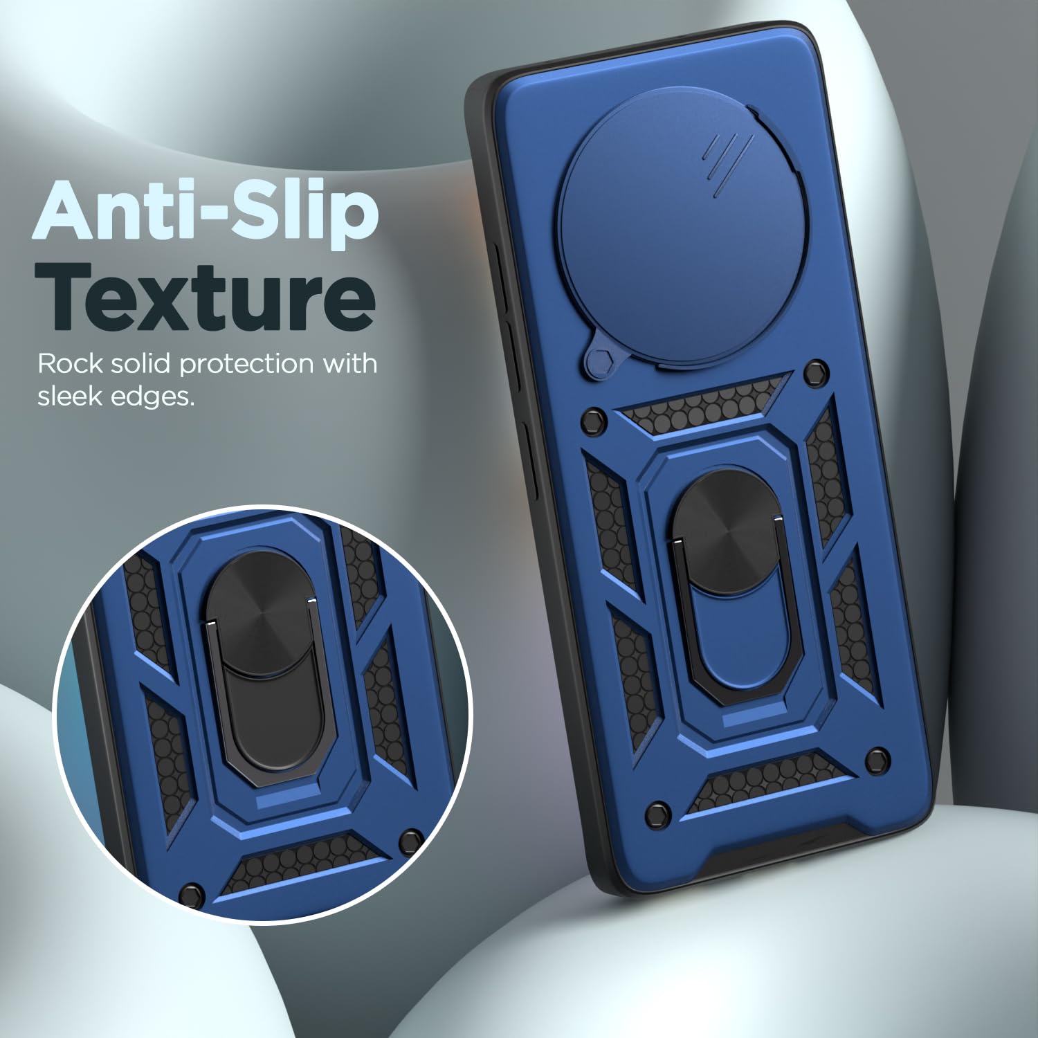 Pikkme Realme 14 Pro 5G D10 Tough Armor Back Cover (Blue)