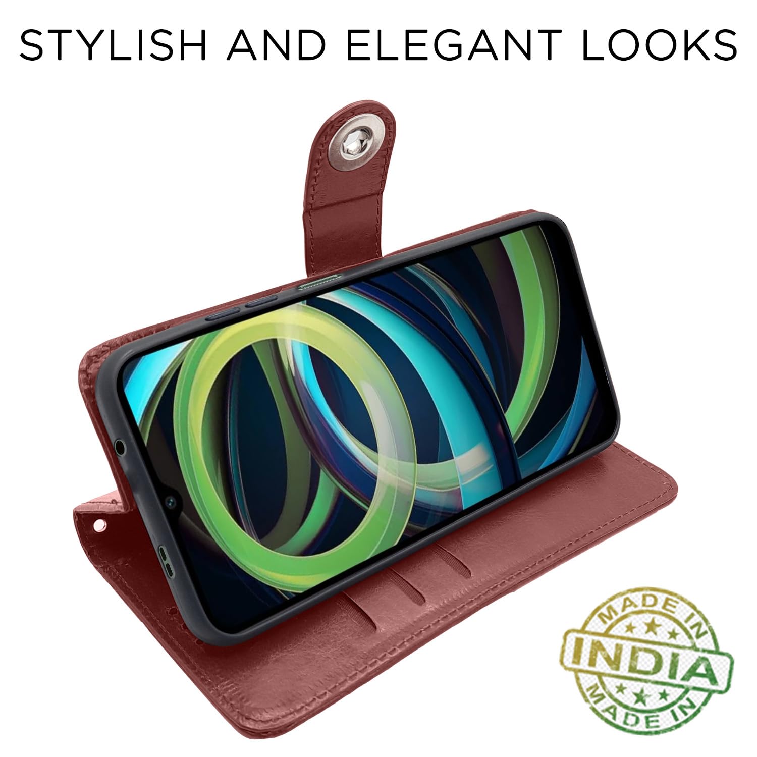 Redmi A3 (2024)/A3x/Poco C61 wallet flip cover in brown by Pikkme – photo 5