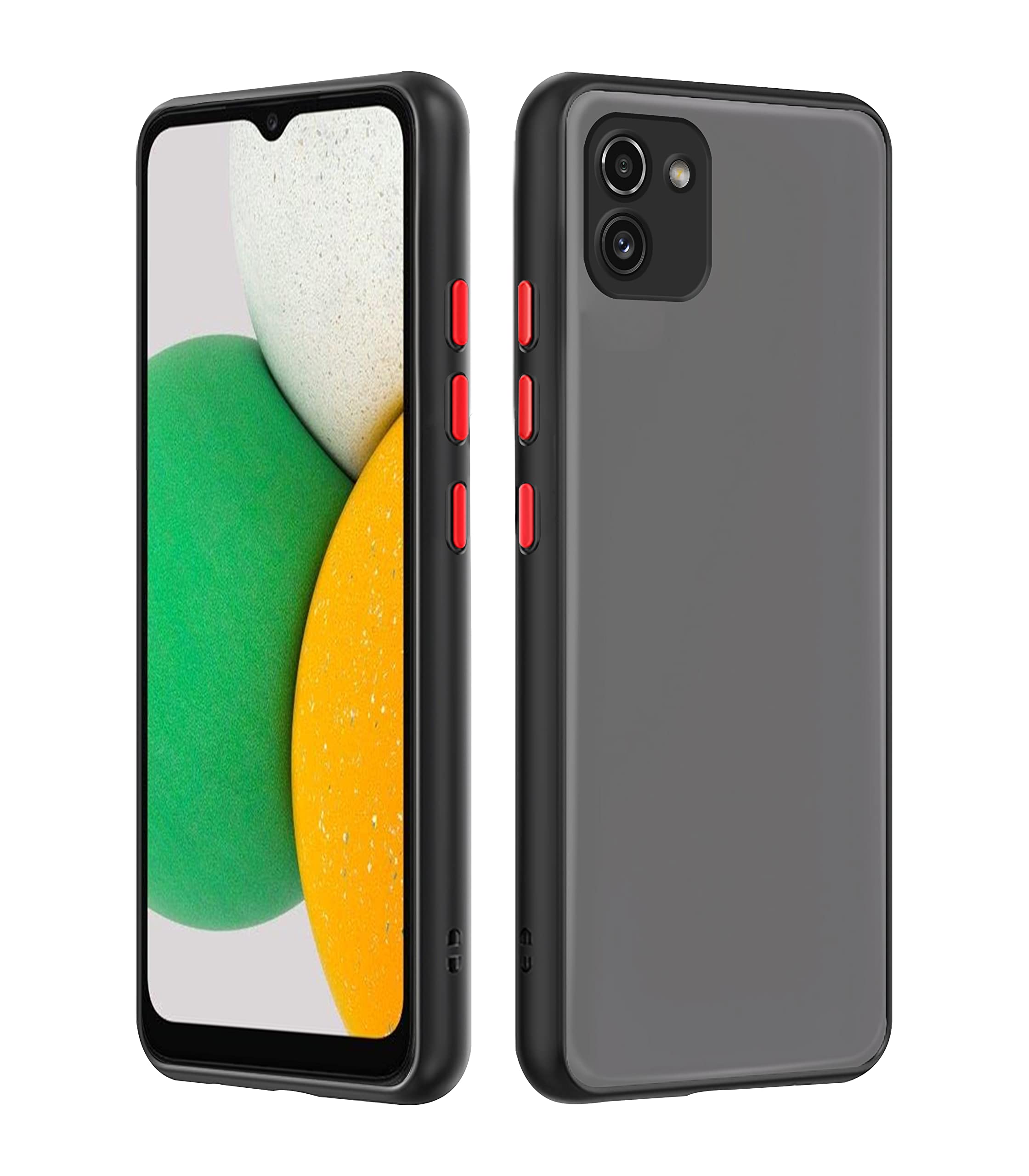 Samsung A03 Hybrid mobile back cover in black by Pikkme