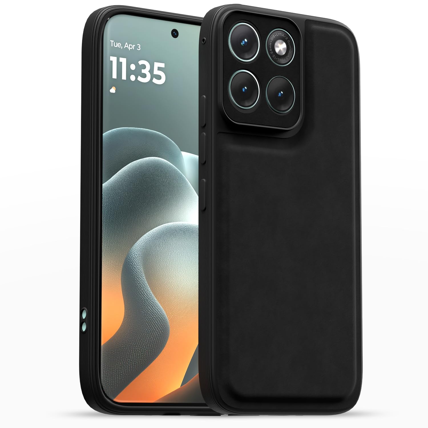 Pikkme black Leather mobile cover for Moto Edge 70 Fusion 5G