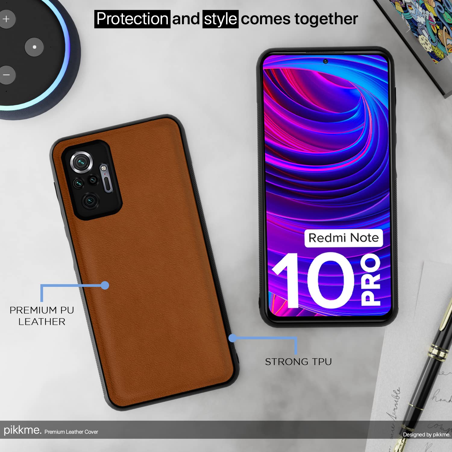 Pikkme camel Leather mobile cover for Redmi Note 10 Pro/Note 10 Pro Max – photo 5