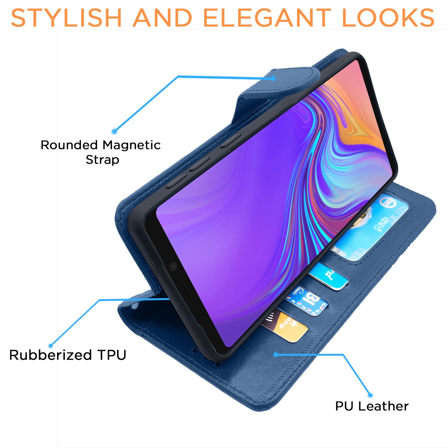 Pikkme Samsung Galaxy A9 2018 Vintage Flip Cover (Blue)