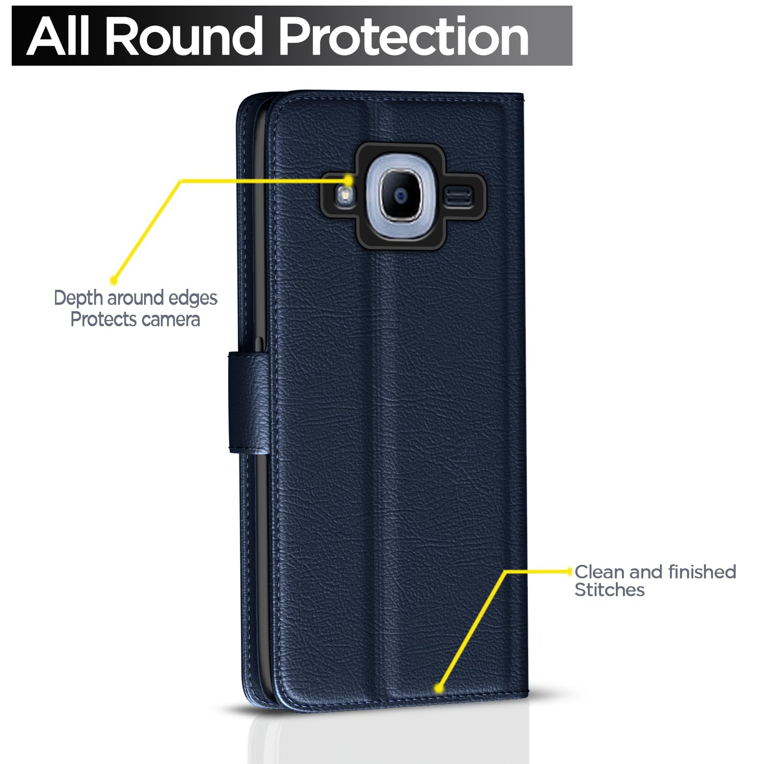 Pikkme blue Wallet wallet flip cover for Samsung J2 2016 – photo 4