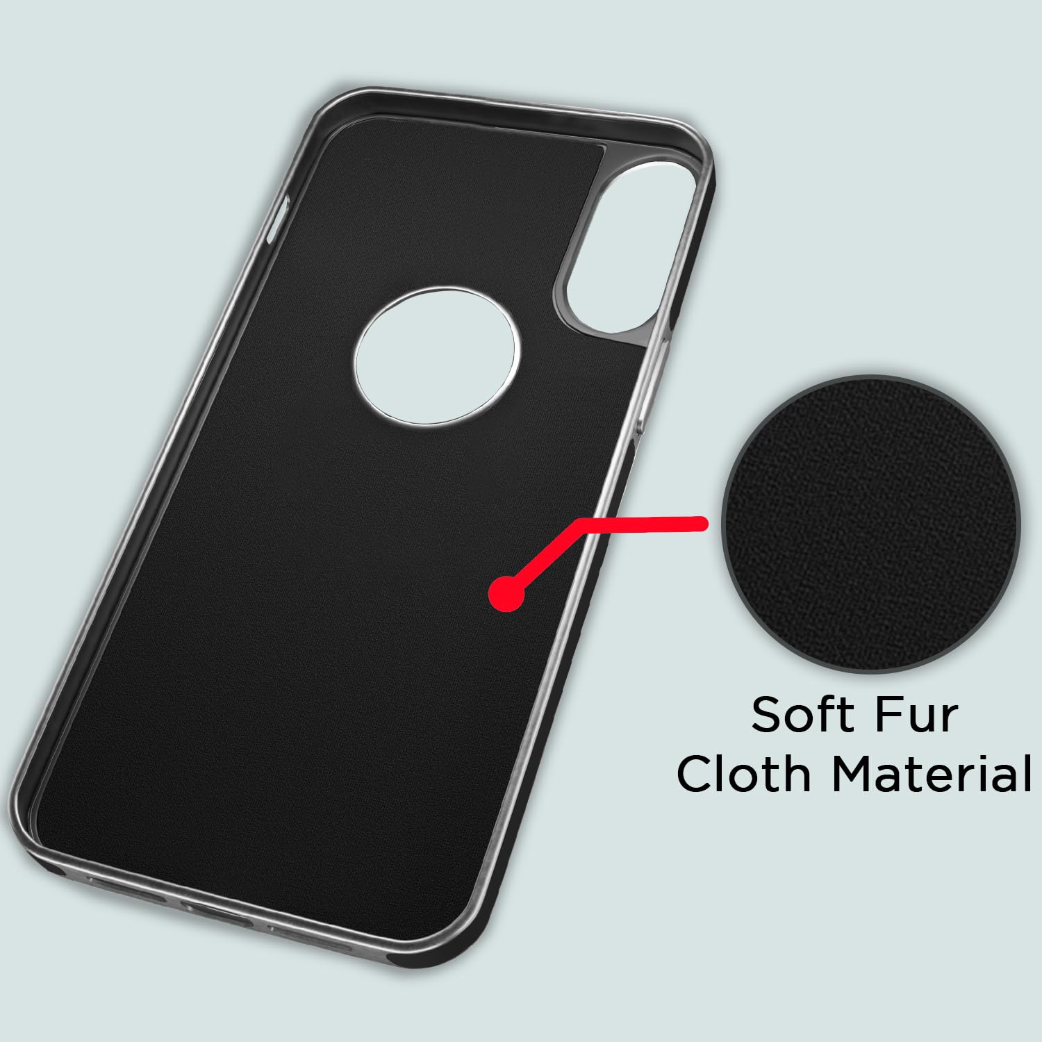 Pikkme iPhone x Leather Chrome Back Case (Black)