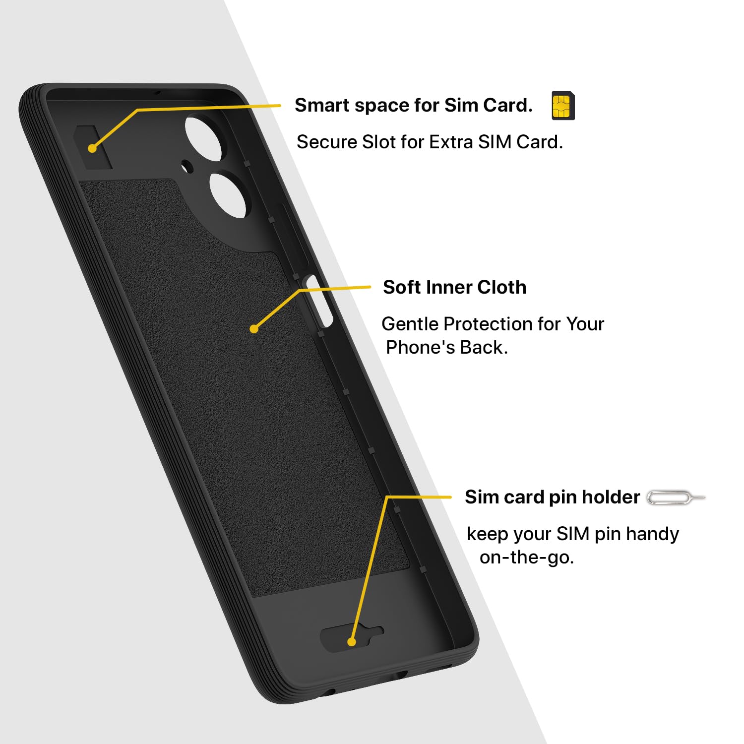 Pikkme Samsung Galaxy A06 Gencase Back Cover (Black)