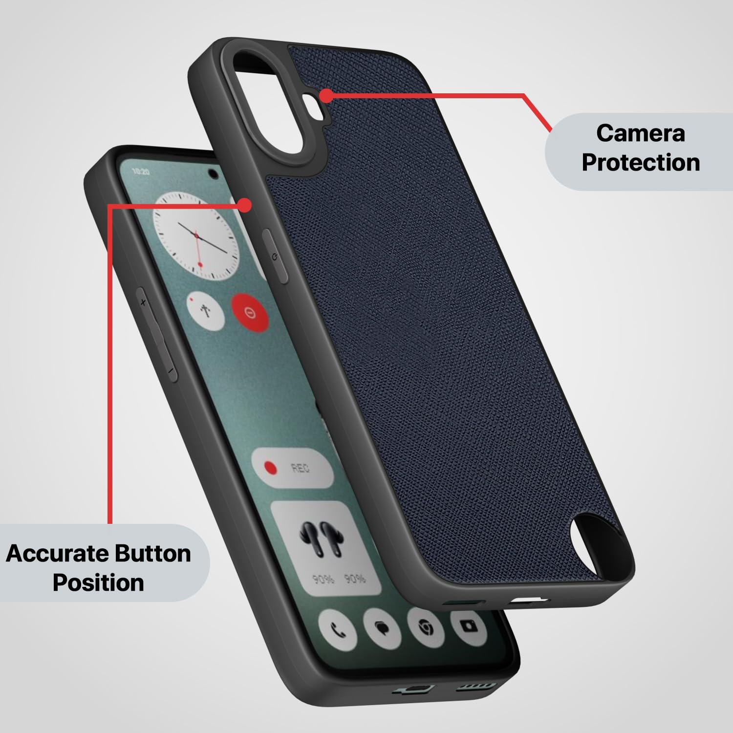 Pikkme CMF by Nothing Phone 1 Leather Back Case | Blue