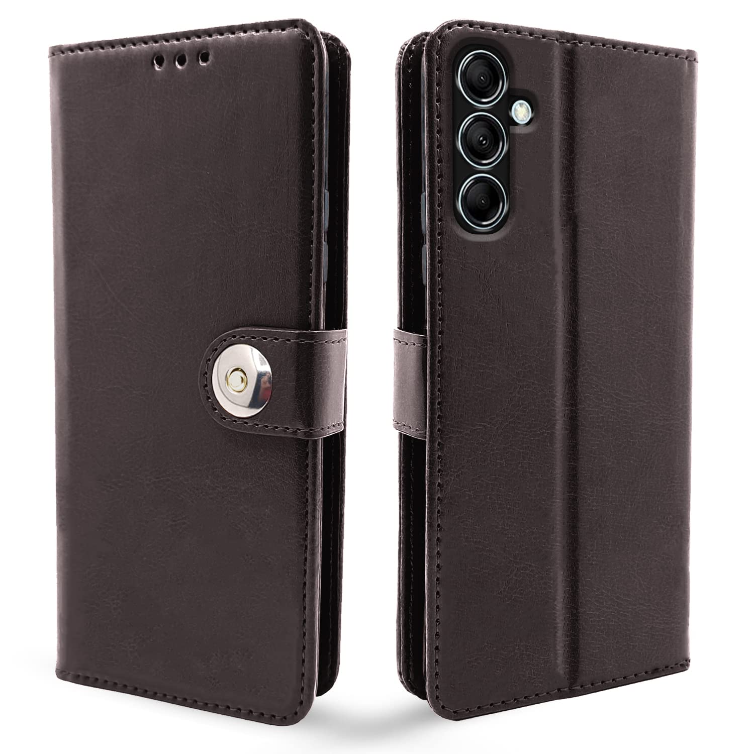 Pikkme coffee Button flip cover for Samsung M14 5G