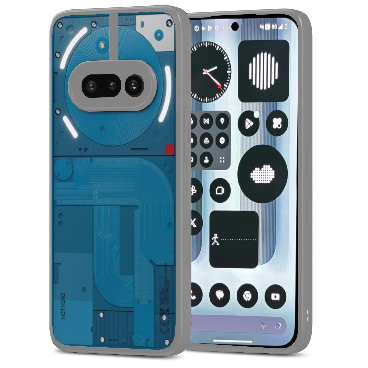 Pikkme Nothing Phone 3a 5G Eagle 2 Shockproof Sleek Hybrid Armor Back Cover (Grey)