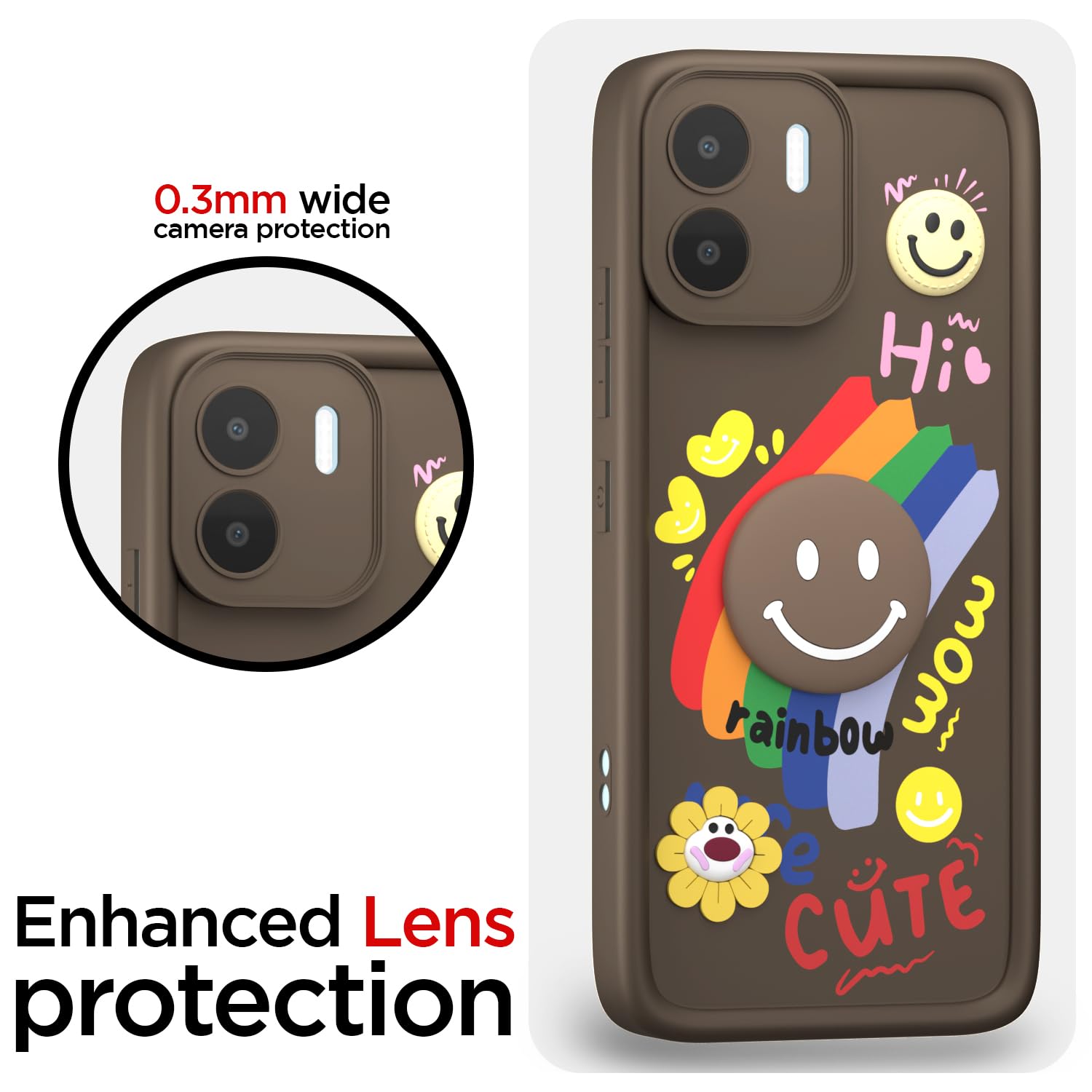 Pikkme Redmi A1/A2 Soft Silicone brown mobile back cover – photo 4