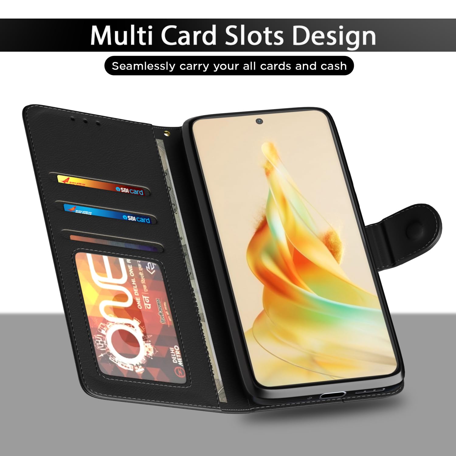 Pikkme Oppo Reno 8T 5G black flip case – photo 5