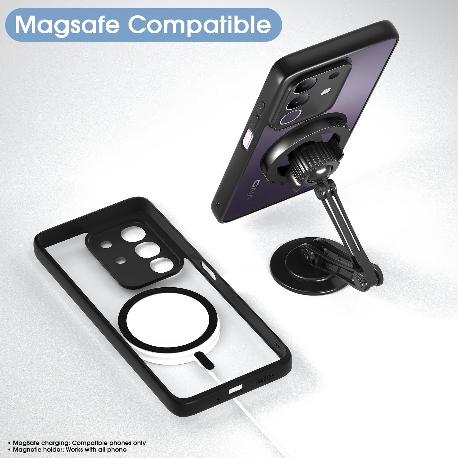 Pikkme black mag-safe mobile back cover for Vivo T4x/iQOO Z10x/Y31 Pro 5G – photo 7