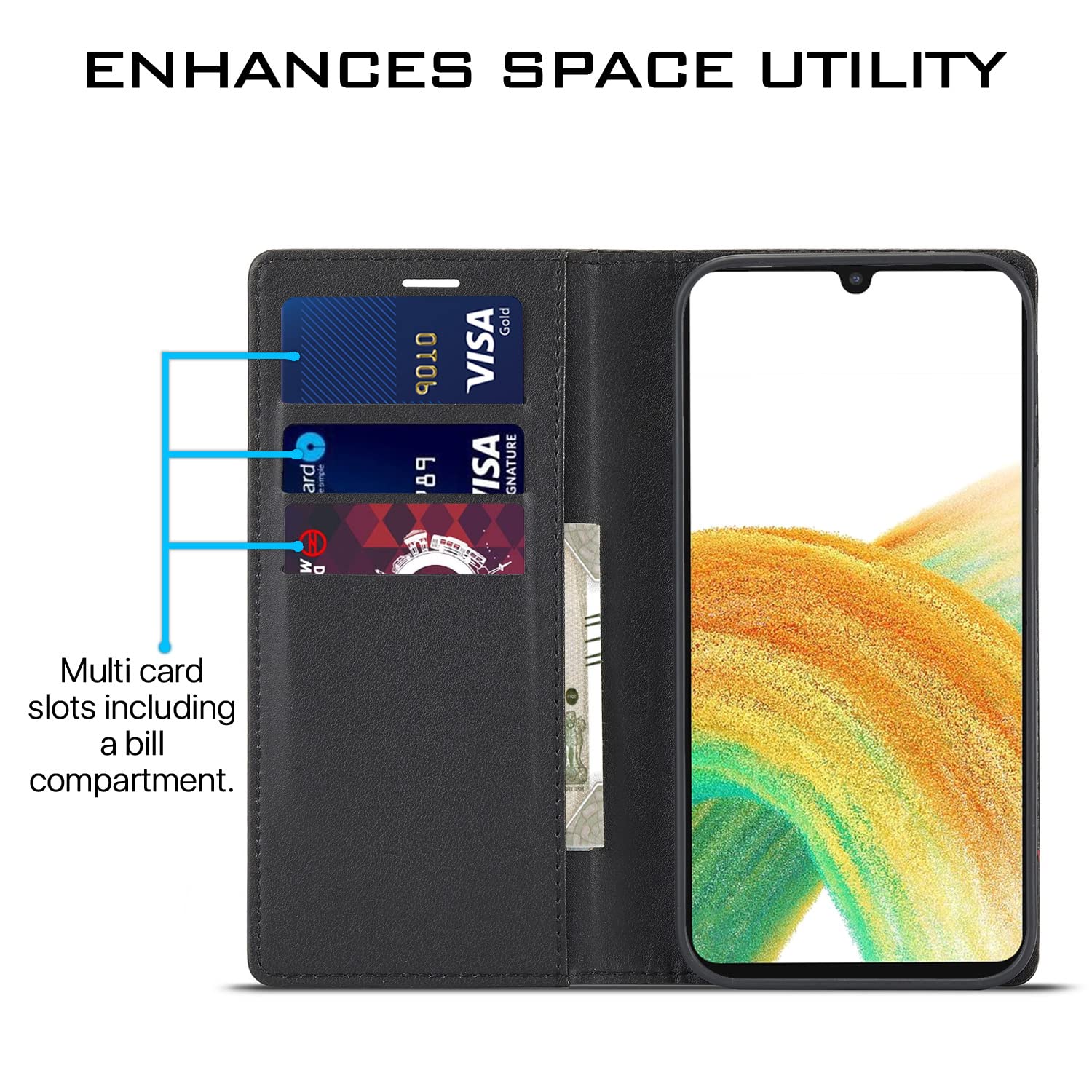 Pikkme black Wallet flip cover for Samsung A33 5G – photo 5