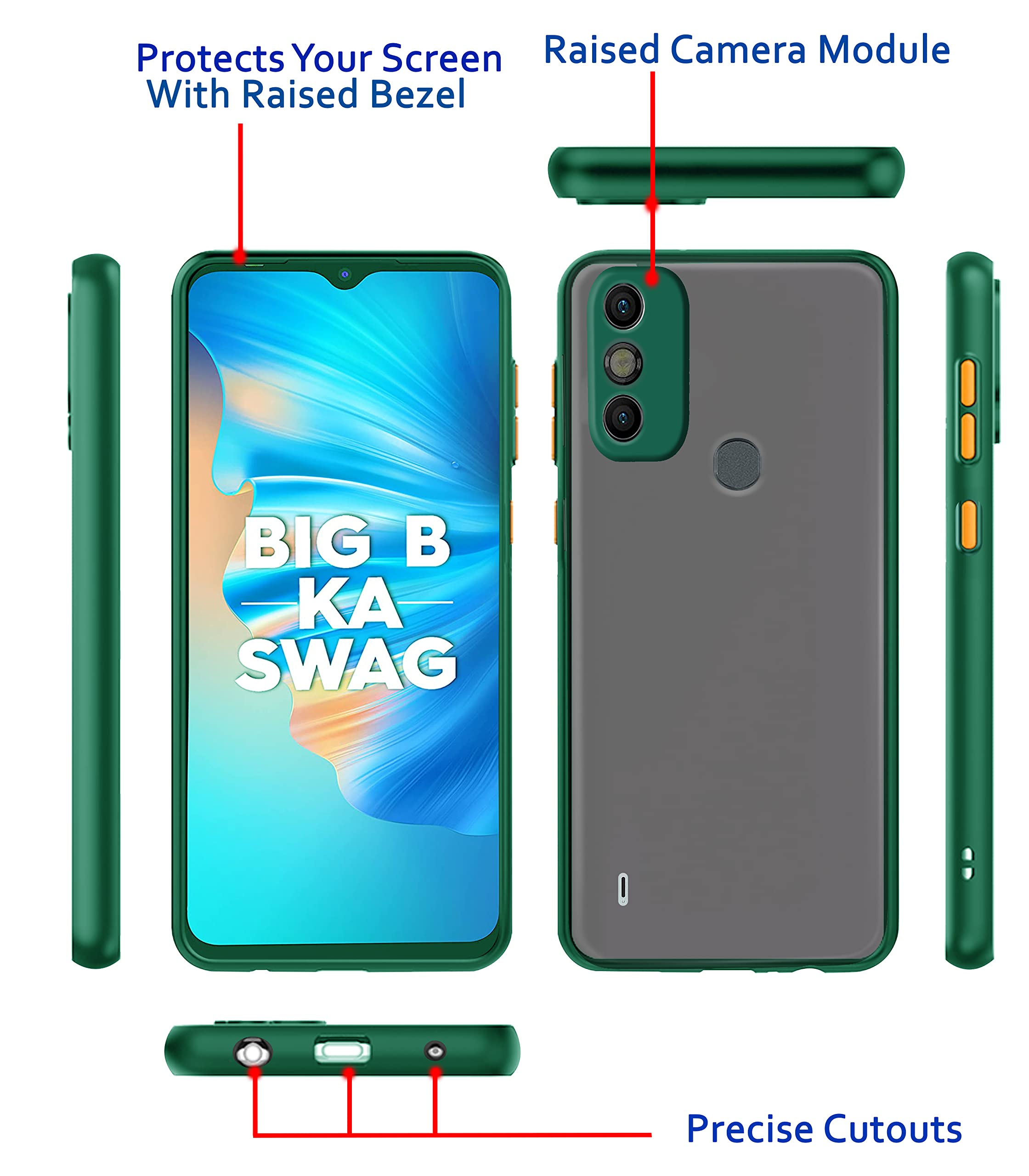 Green mobile back cover for Tecno Spark 6 Go – Pikkme – photo 3