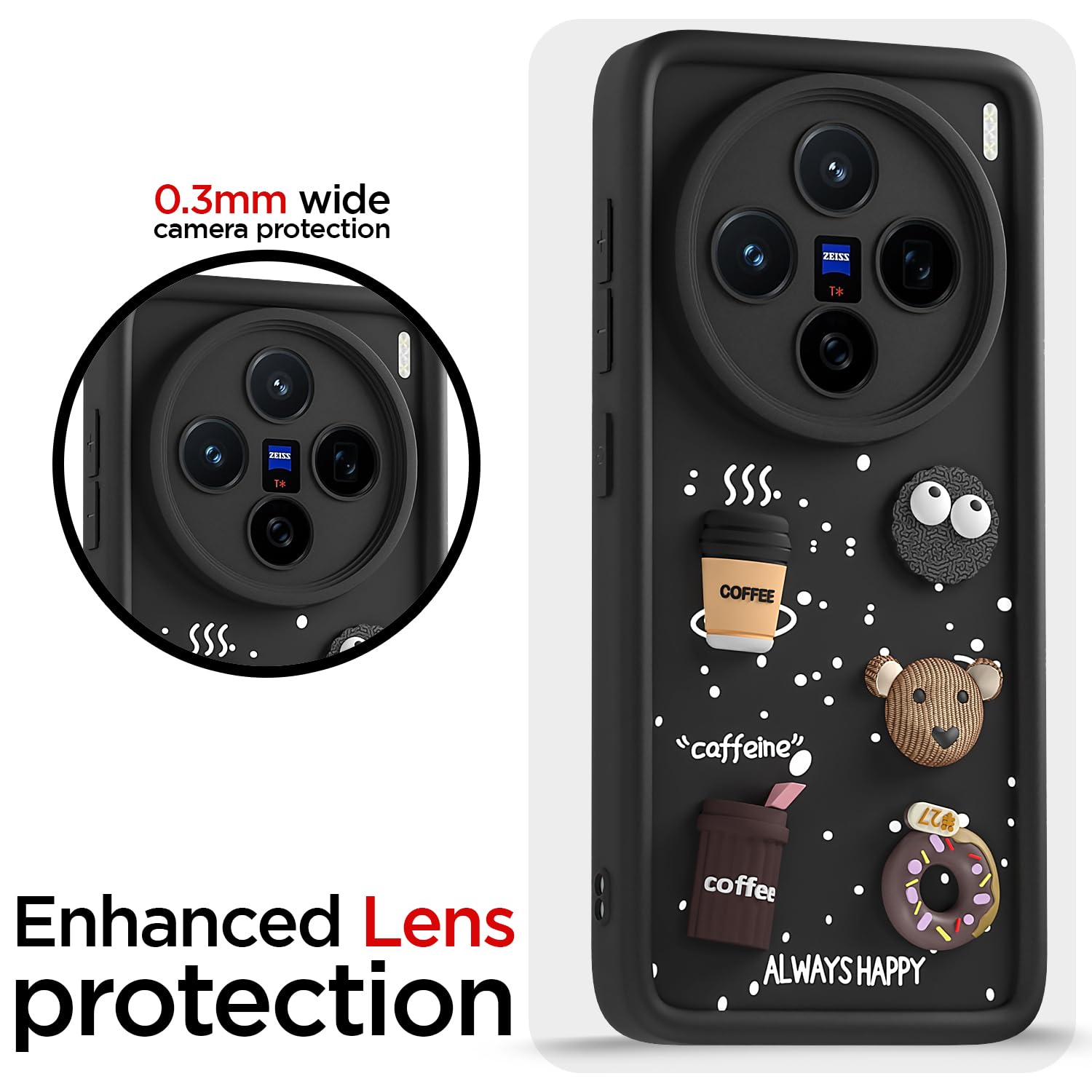 Pikkme Vivo X200 5G/3D Silicone black back cover – photo 5