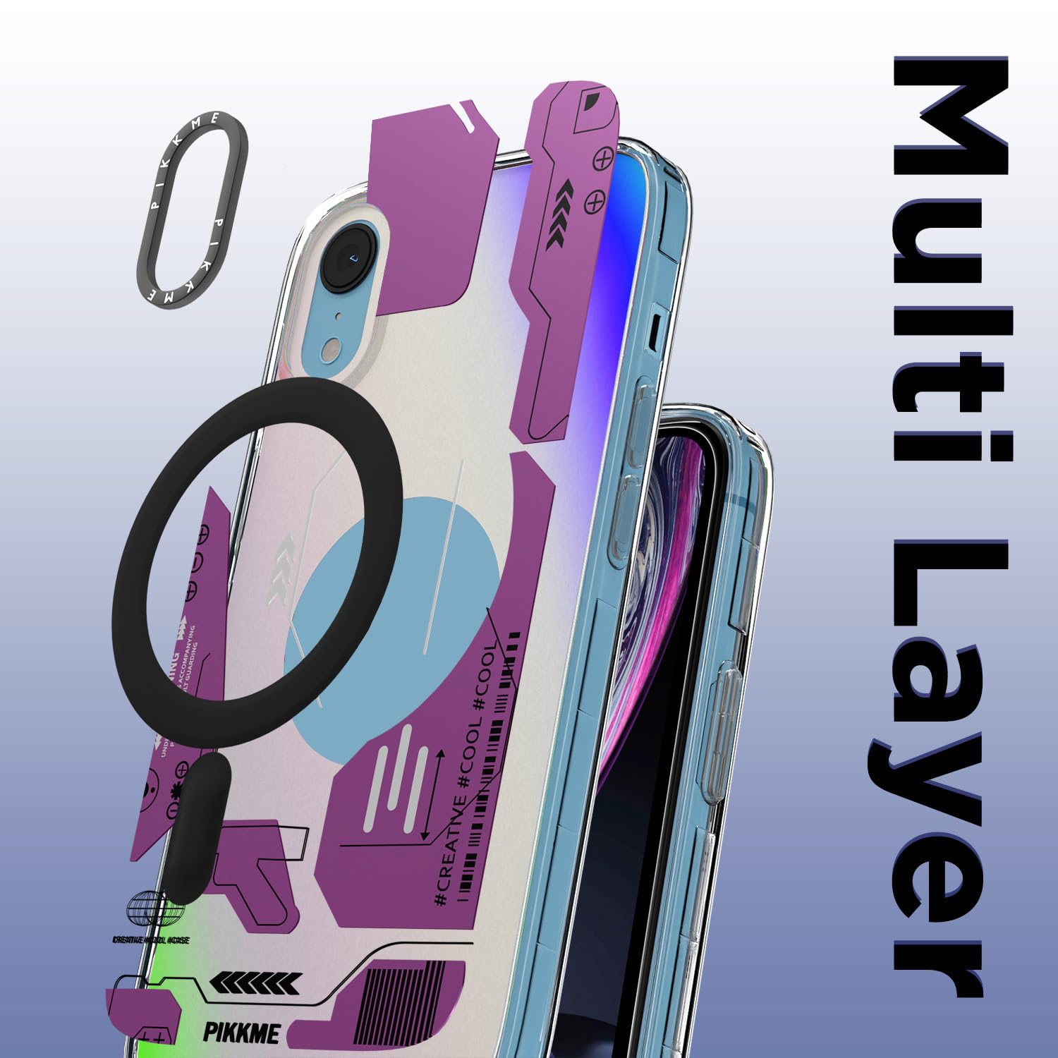 Pikkme iPhone XR Printmagsafe Back Cover (Pink)