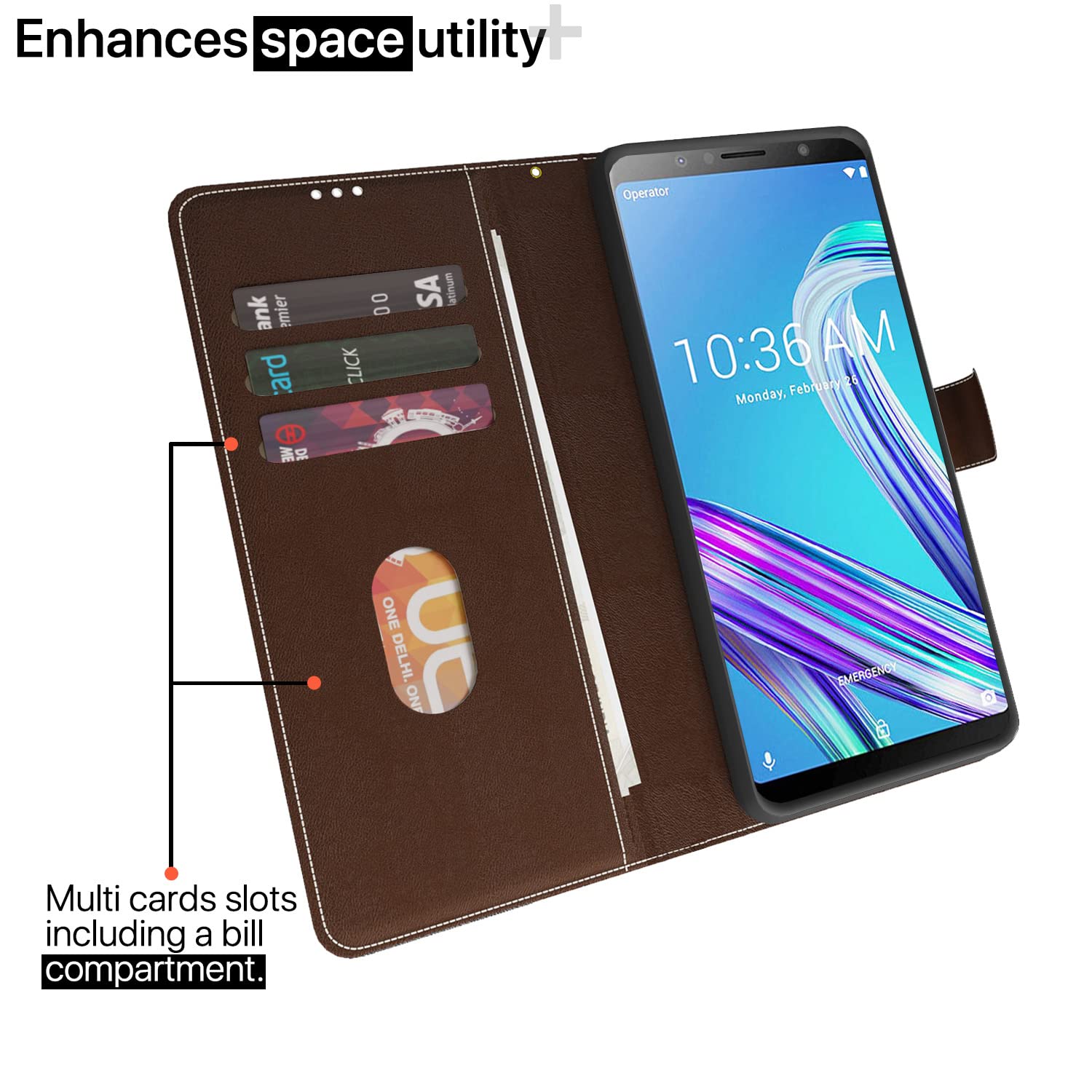 Asus mobile flip cover in brown & coffee by Pikkme – photo 2