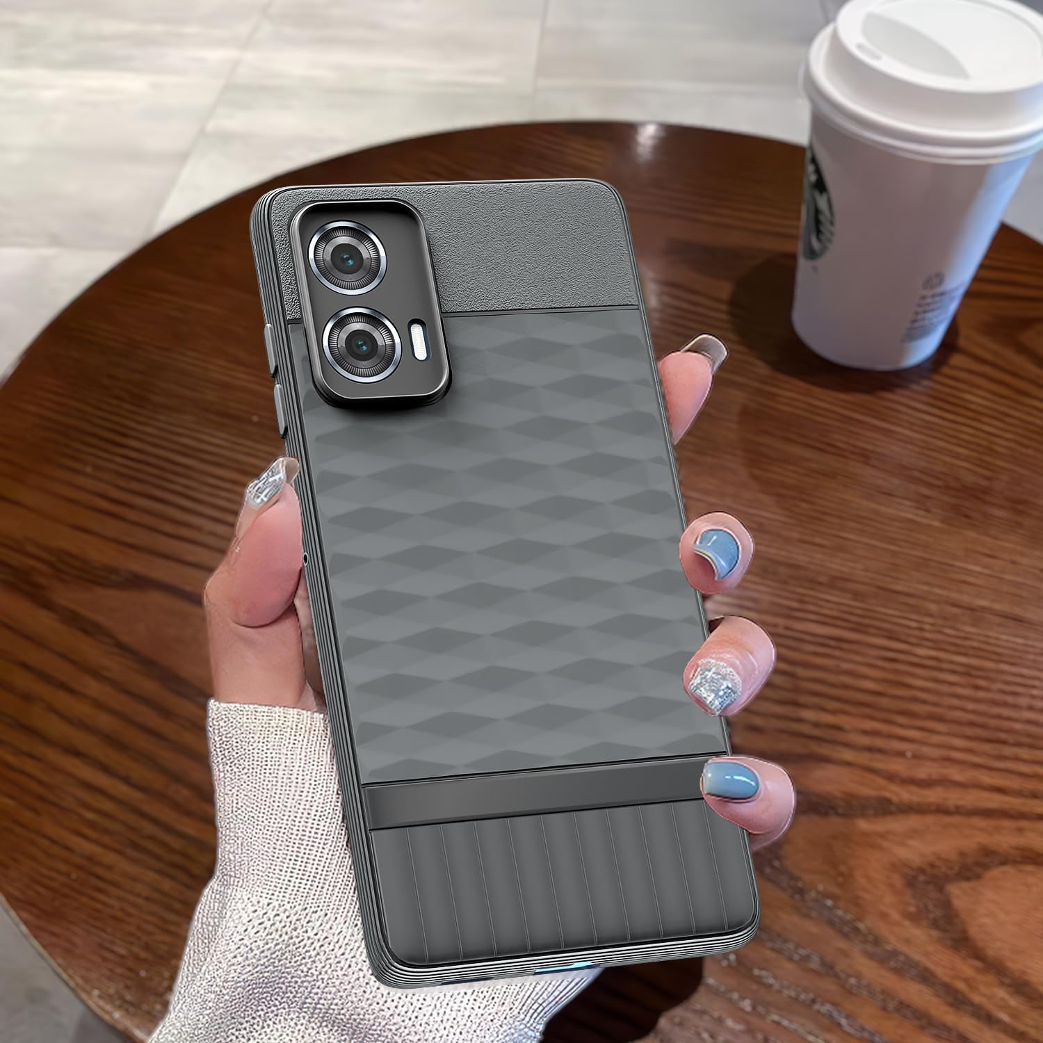 Moto Moto Edge 50 Fusion/G96 5G Silicone mobile cover in grey by Pikkme – photo 7