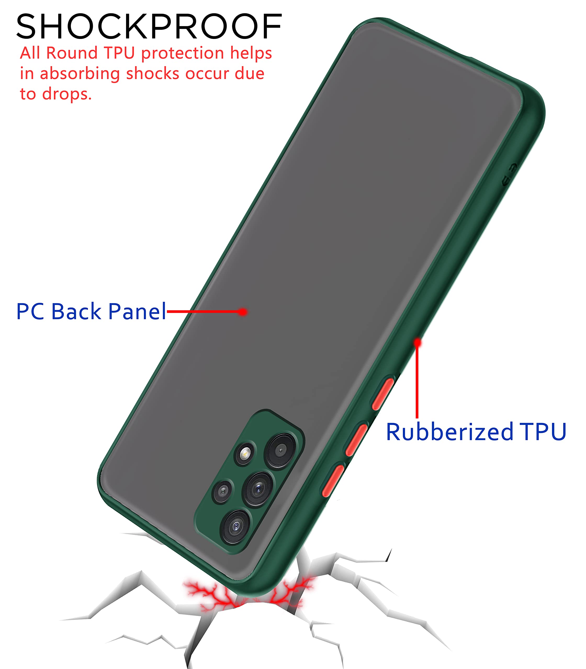 Samsung A53 5G Hybrid mobile back cover in green by Pikkme – photo 4