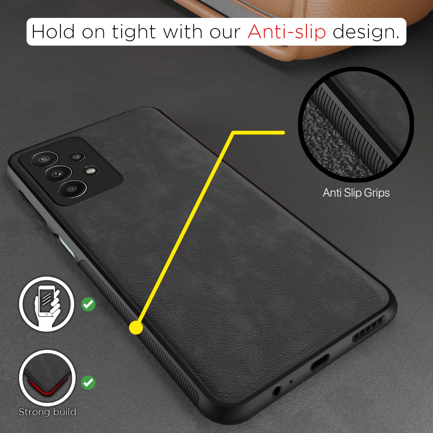 Pikkme grey Leather back cover for Samsung A23 4G/A23 5G – photo 2
