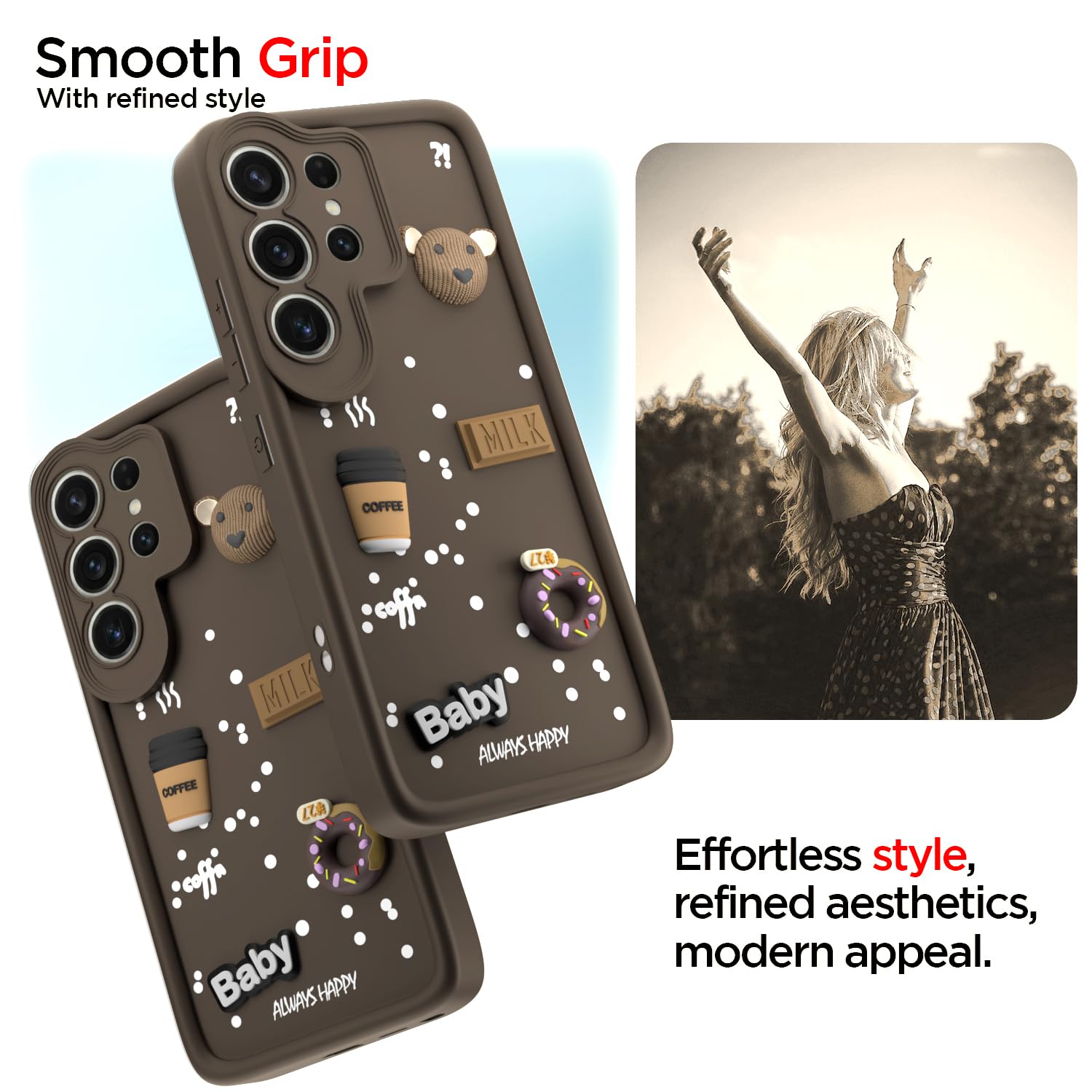 Pikkme brown Silicone mobile cover for Samsung S25 Ultra 5G/3D – photo 2