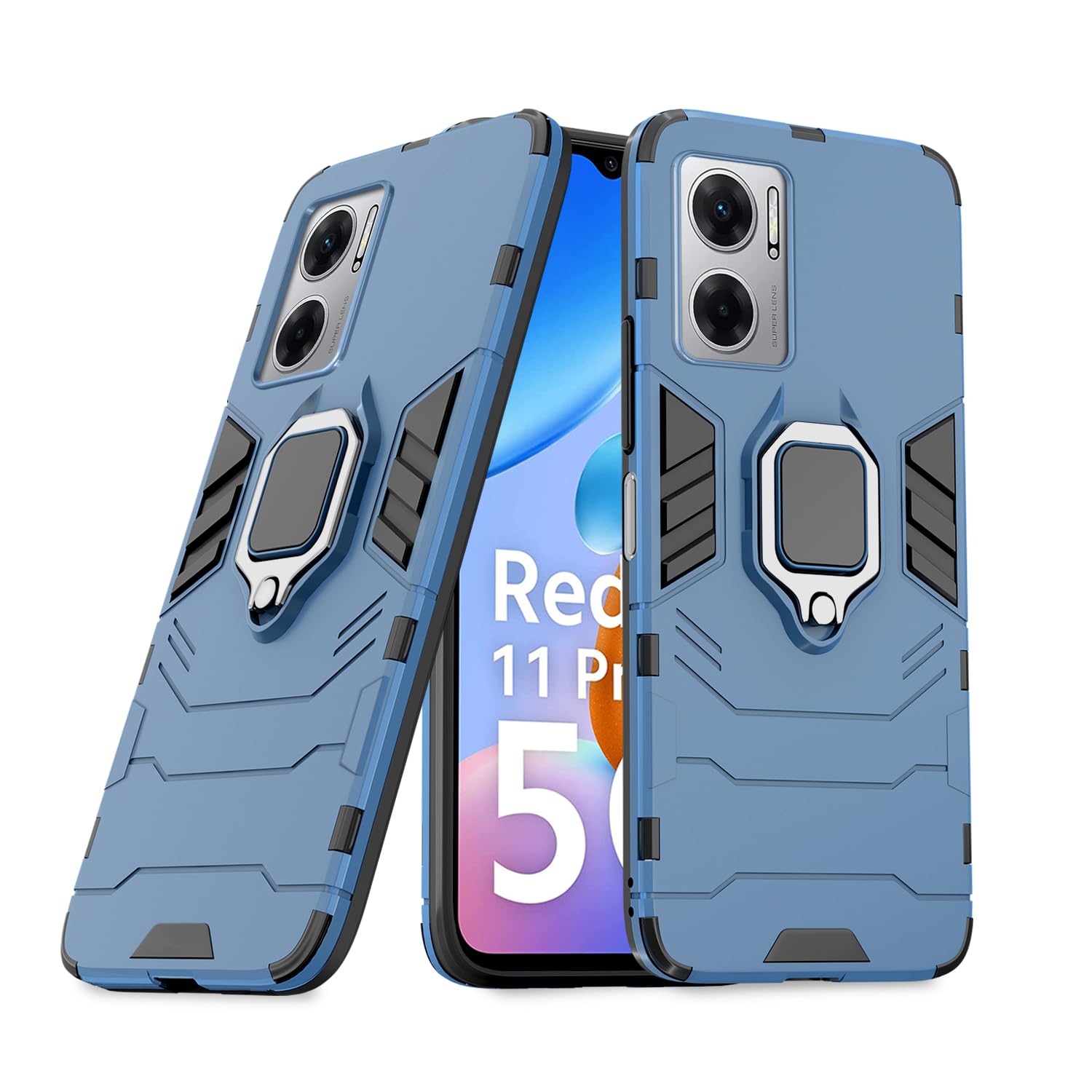 Redmi 11 Prime 5G D5 Tough Armor Back Cover - Blue
