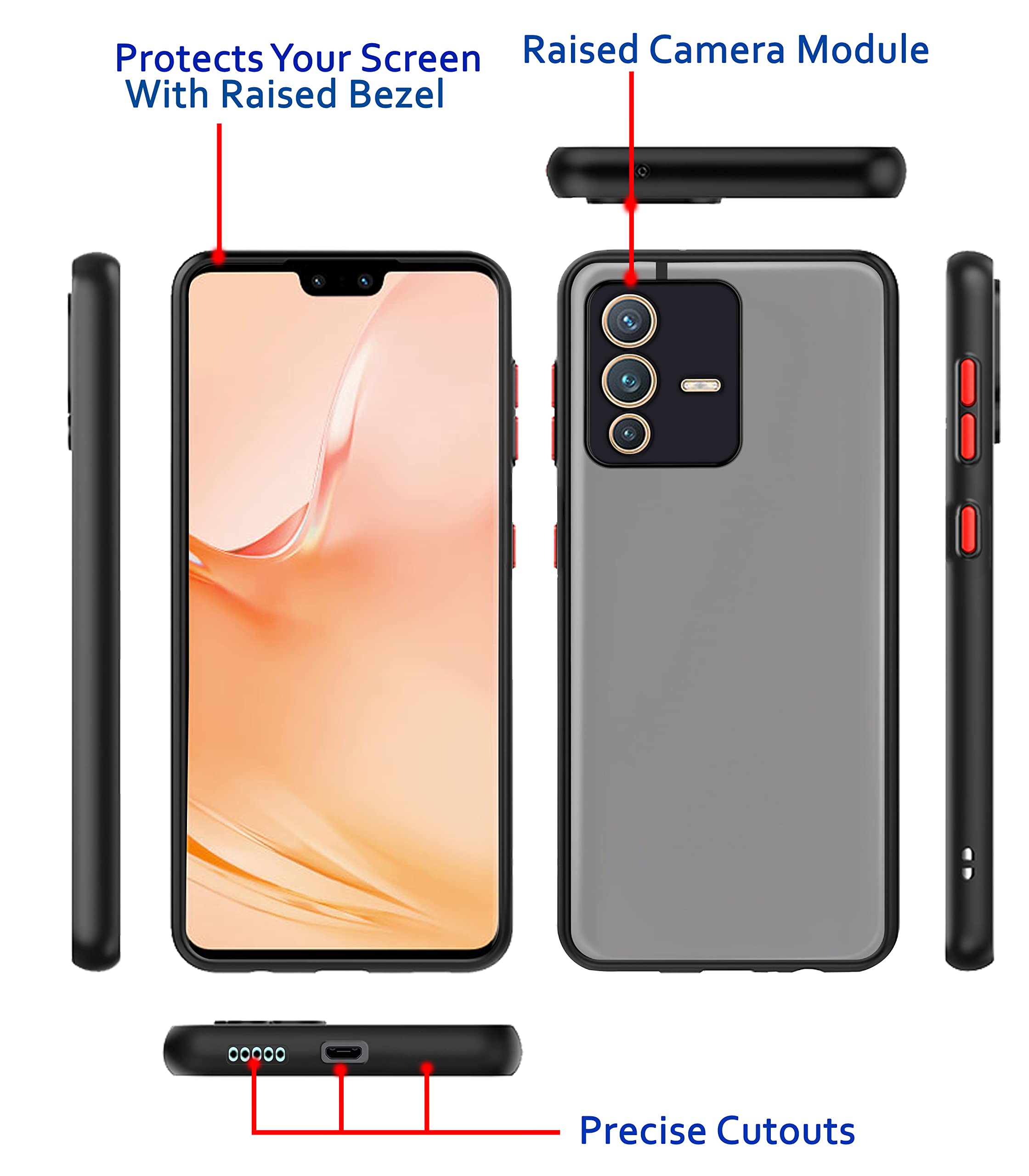 Vivo V23 Pro 5G phone cover in black by Pikkme – photo 3