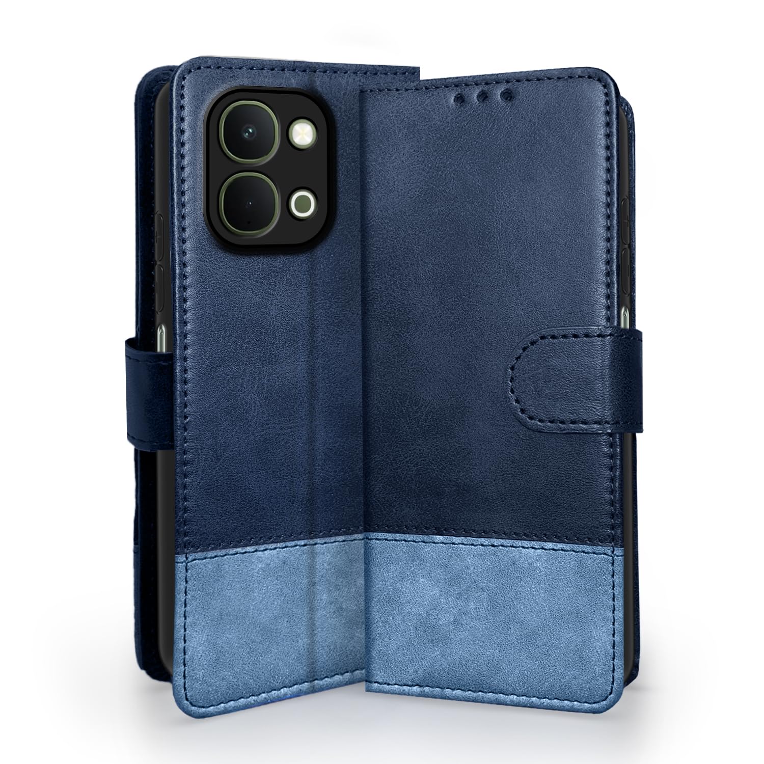 Navy & light blue Magnetic flip cover for Vivo T5x/Y51 Pro/iQOO Z11x 5G – Pikkme