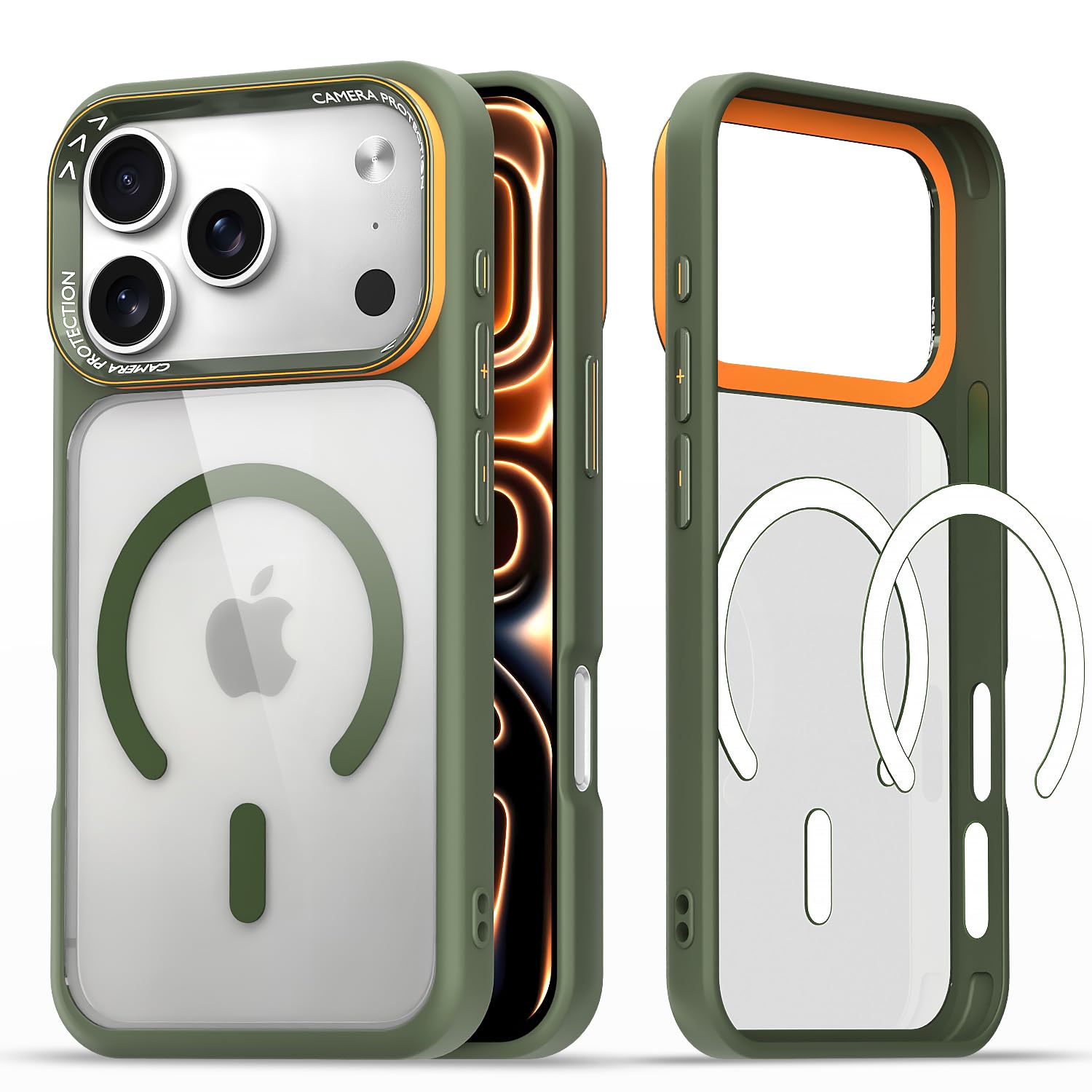 Pikkme green mag-safe back cover for iPhone 17 Pro Max