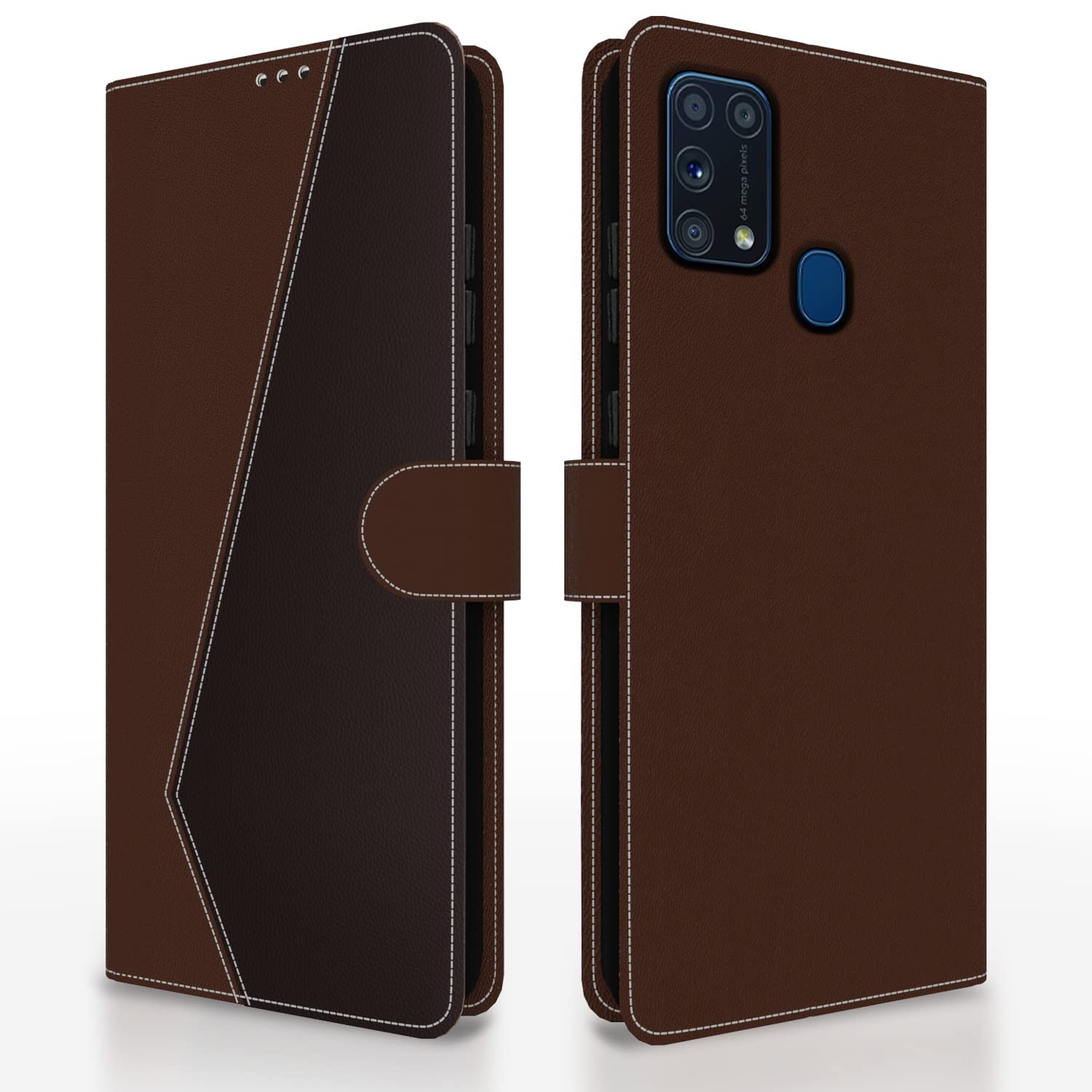 Brown & coffee Magnetic wallet flip cover for Samsung M31/F41/M31 Prime – Pikkme