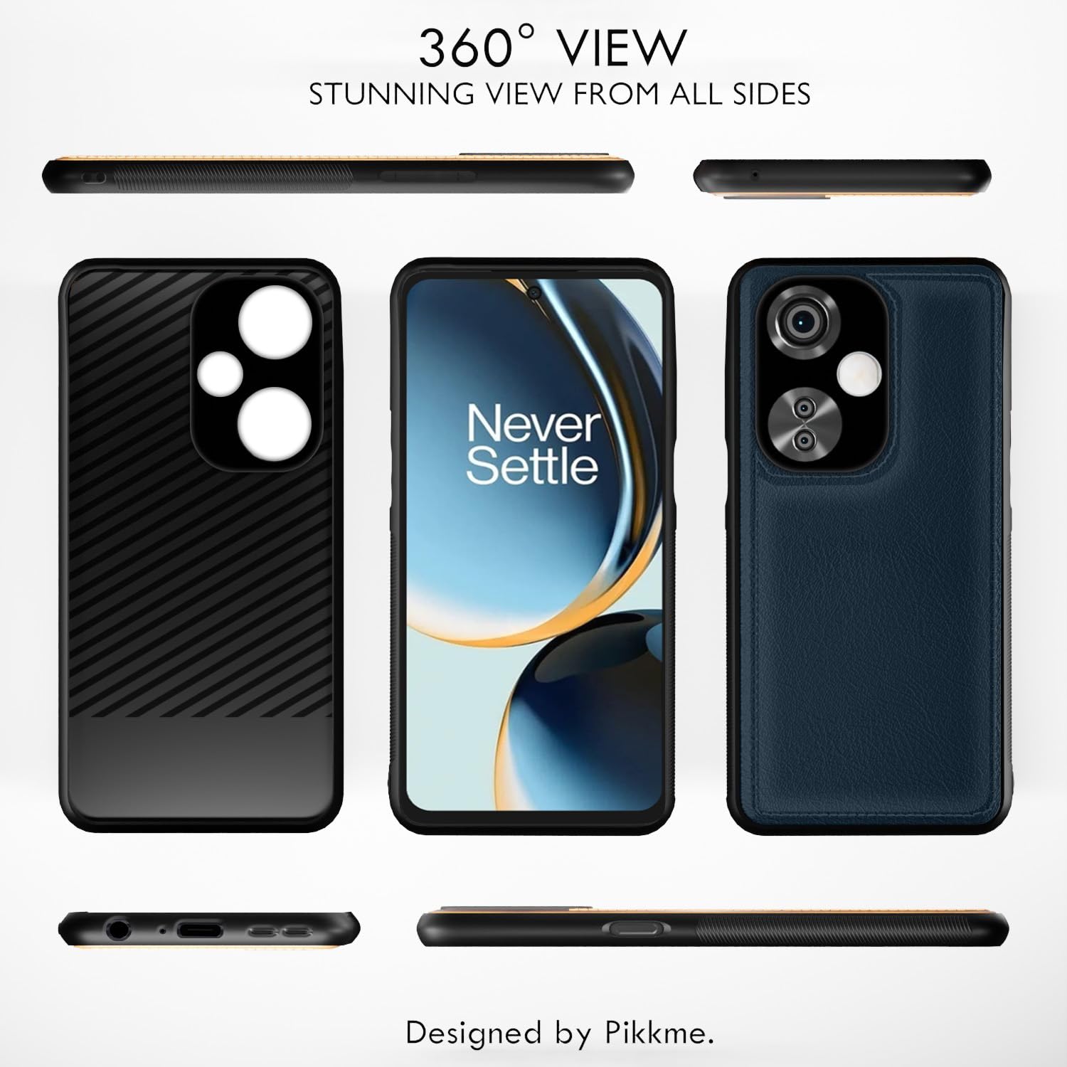 Pikkme OnePlus Nord CE 3 Lite 5G Leatherback Back Case | Blue