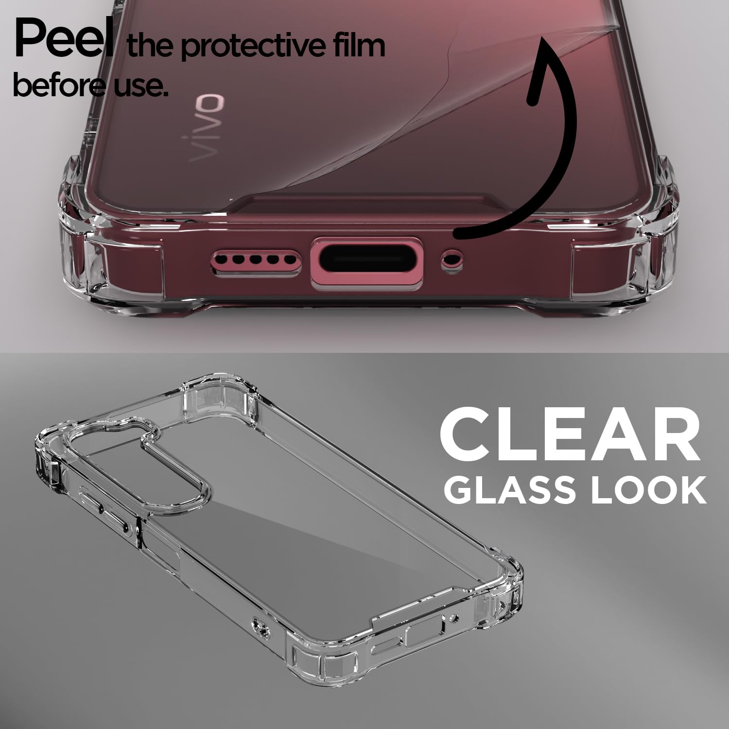 Vivo Y31 5G Clear mobile back cover in transparent by Pikkme – photo 3