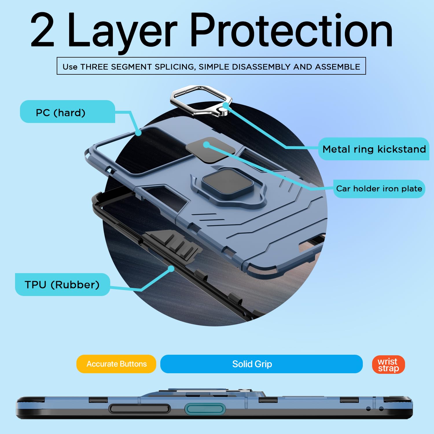 Redmi Note 13 5G mobile cover in blue by Pikkme – photo 4