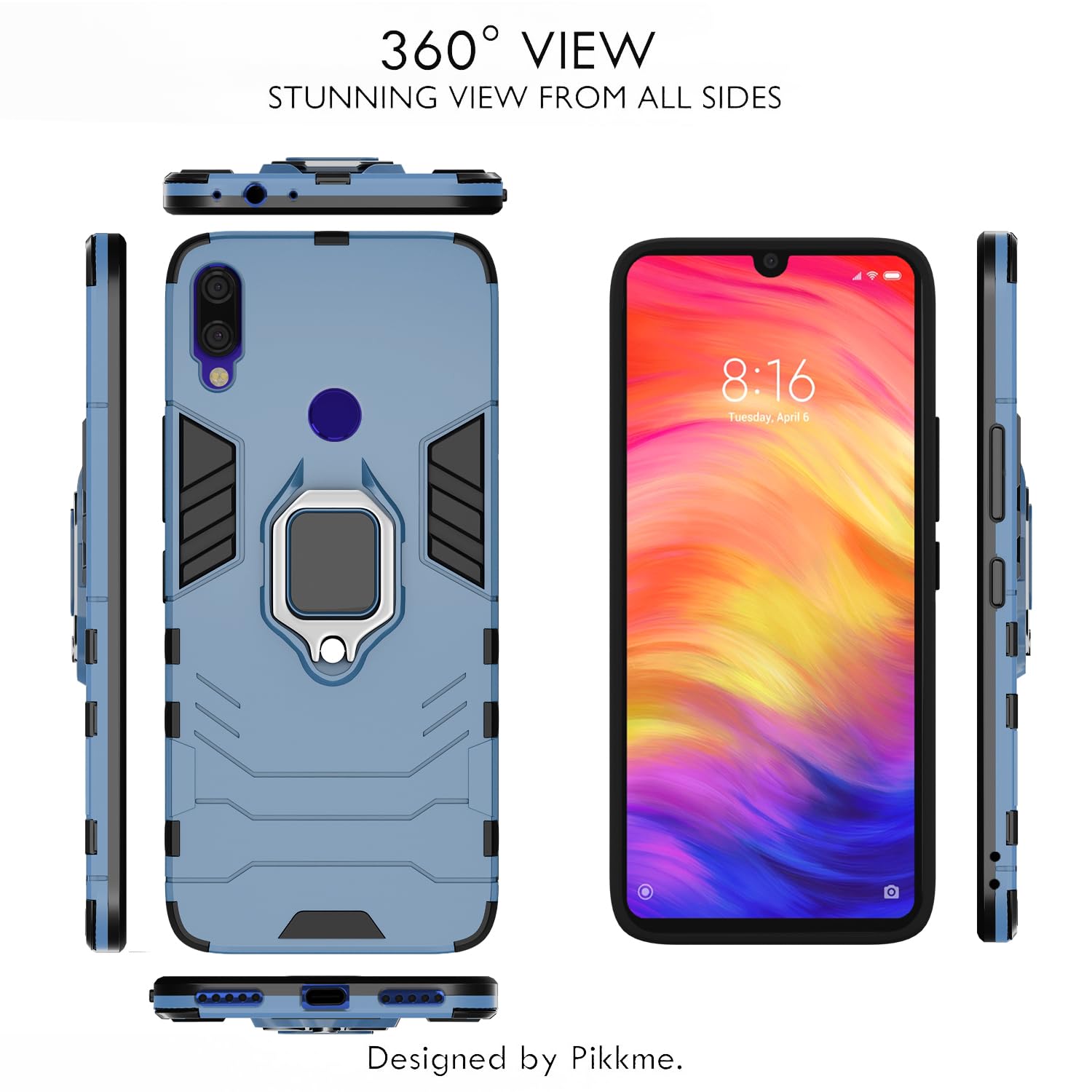 Pikkme Redmi Note 7 / Note 7 Pro/Note 7s D5 Tough Armor Back Cover | Blue