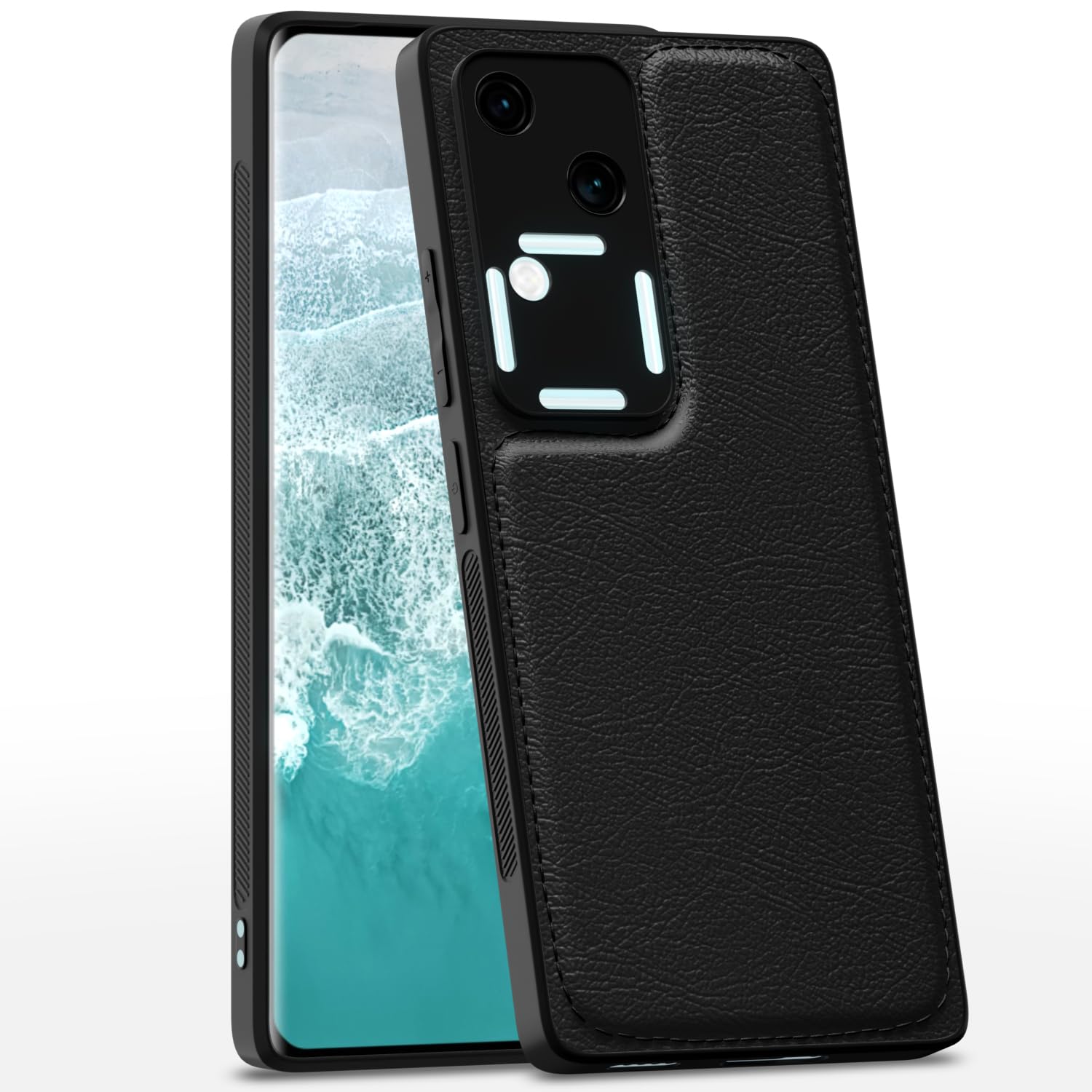 Vivo V30 / V30 Pro 5G Leather Back Cover – Black