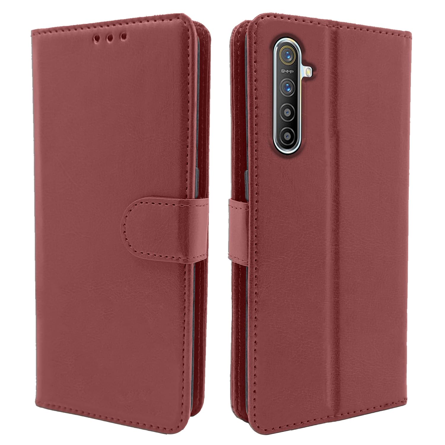 Realme XT Flip Brown Vintage Flip Cover