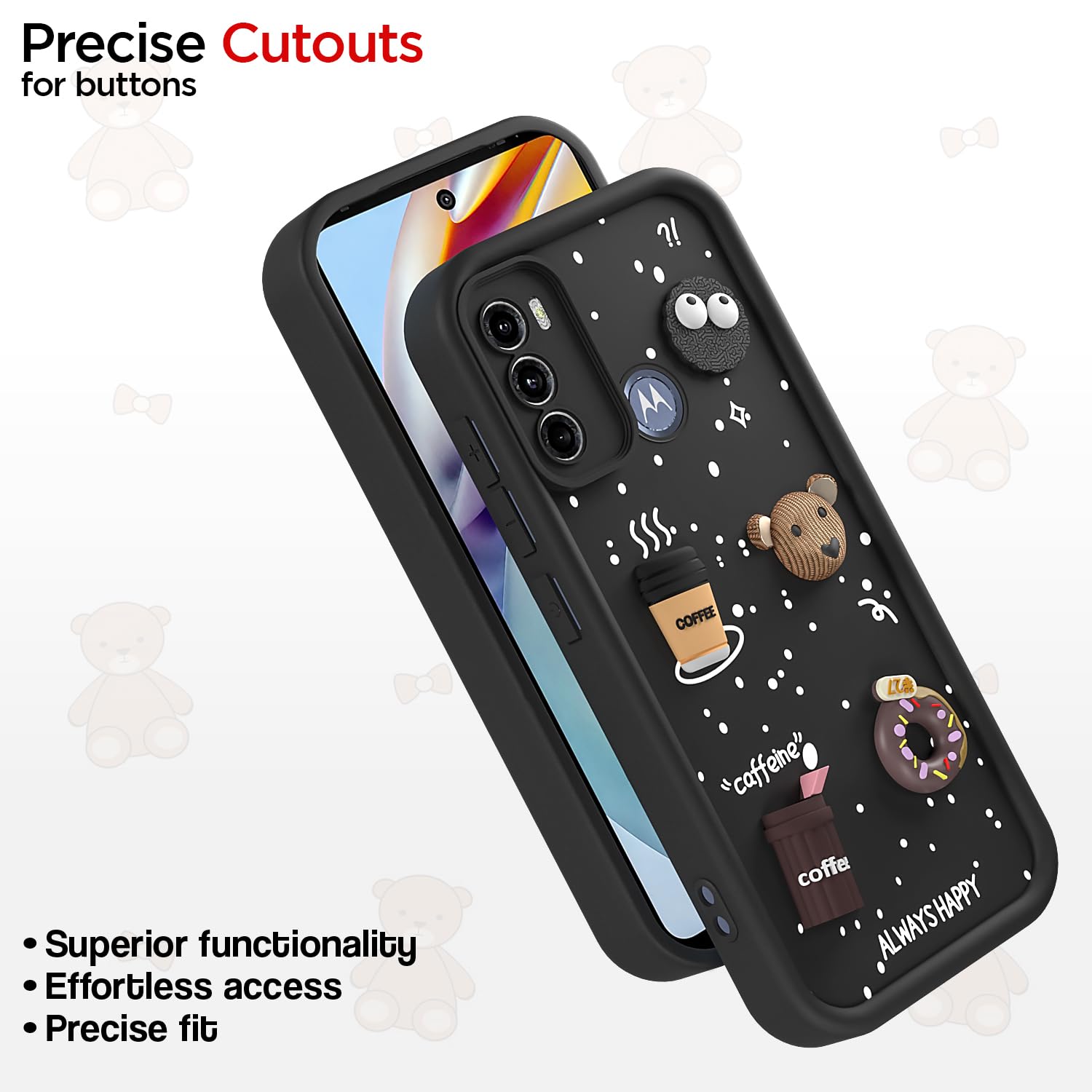 Black Silicone back cover for Moto G60/G40 Fusion/3D – Pikkme – photo 6