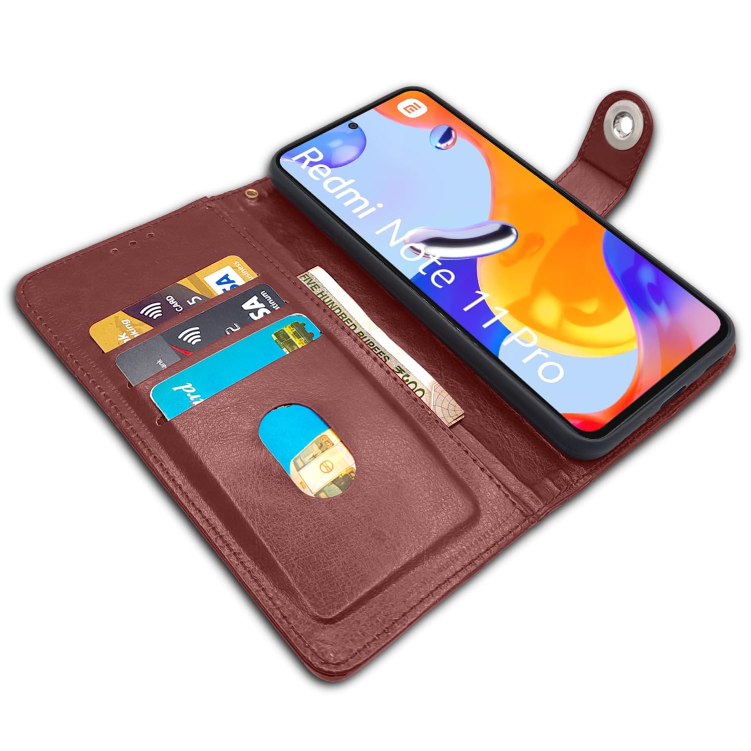 Brown mobile flip cover for Redmi Note 11 Pro/Note 11 Pro Plus 5G – Pikkme – photo 3
