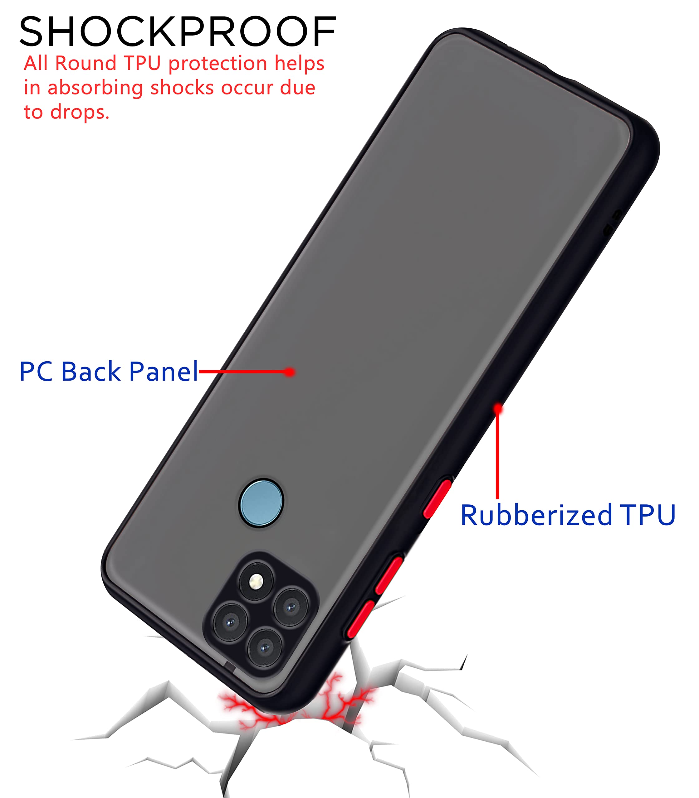 Realme Narzo 30A/20/C25s/C25/C12 phone cover in black by Pikkme – photo 4