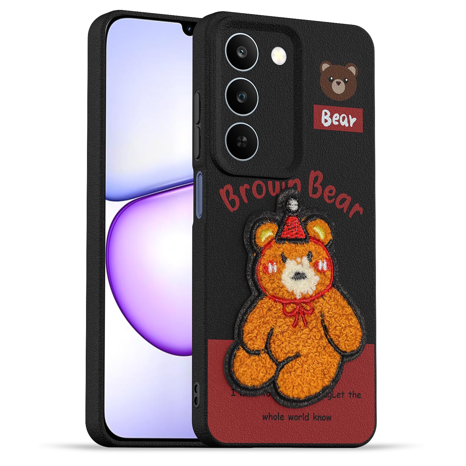 Realme P4 Lite/C83 5G Plush Patch phone cover in cherry by Pikkme
