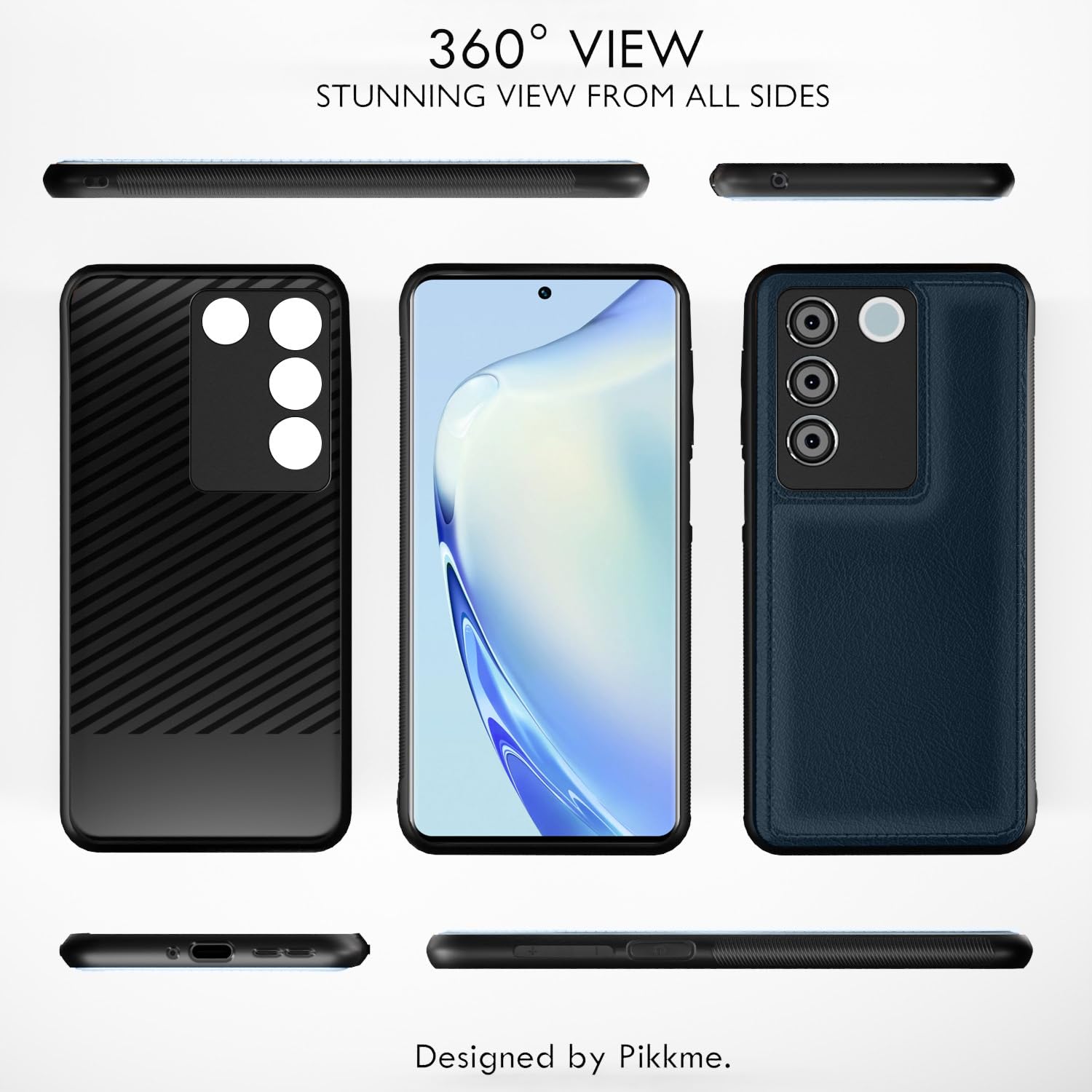 Pikkme Vivo V27 5G / V27 Pro Leatherback Back Case | Blue