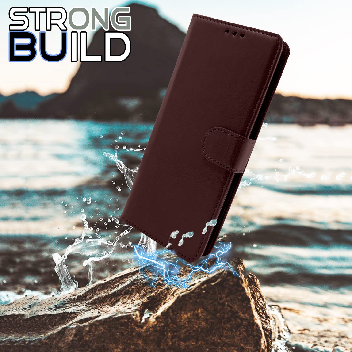 Pikkme Galaxy J5 Prime Vintage Flip Cover (Coffee)