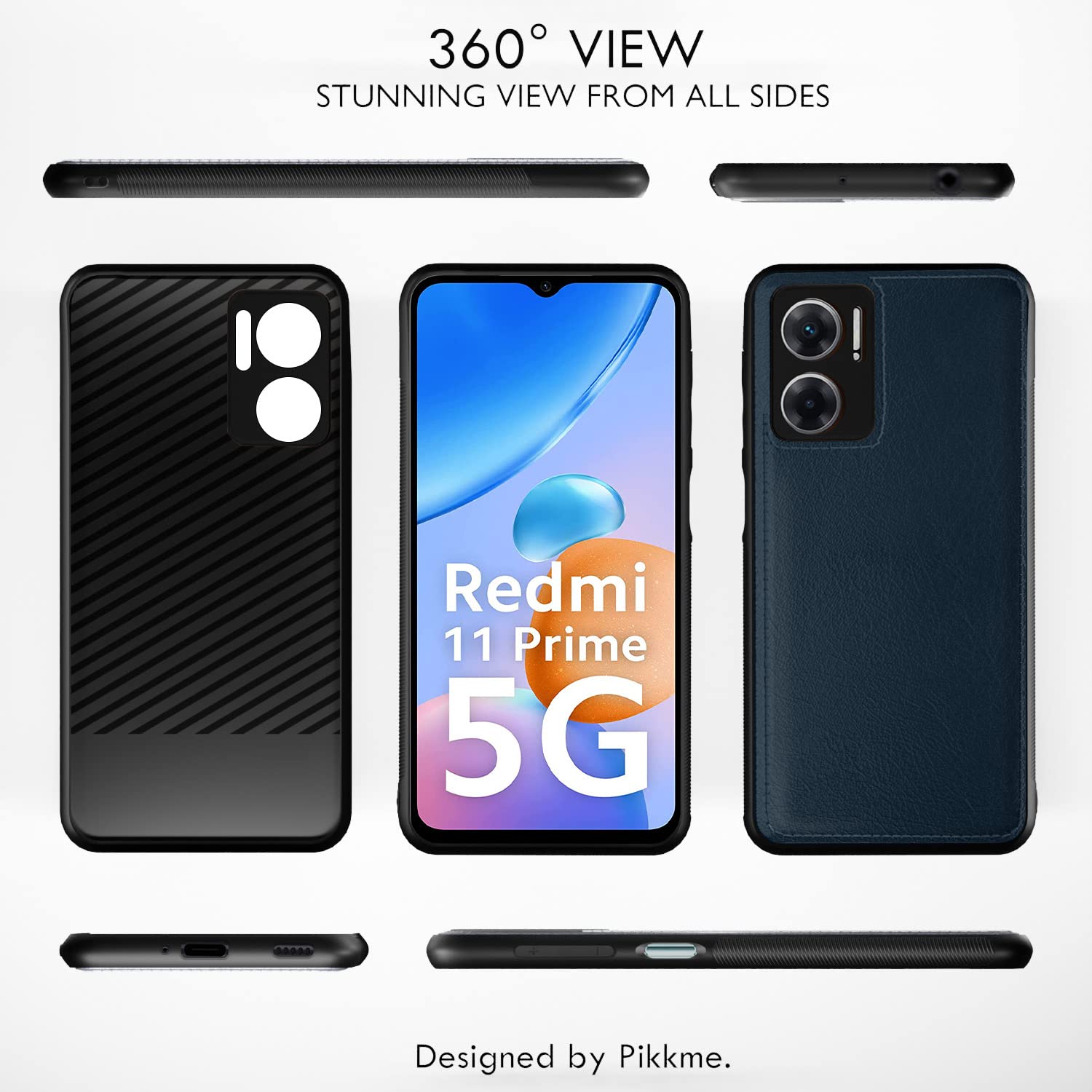 Blue Leather mobile back cover for Redmi 11 Prime 5G – Pikkme – photo 3